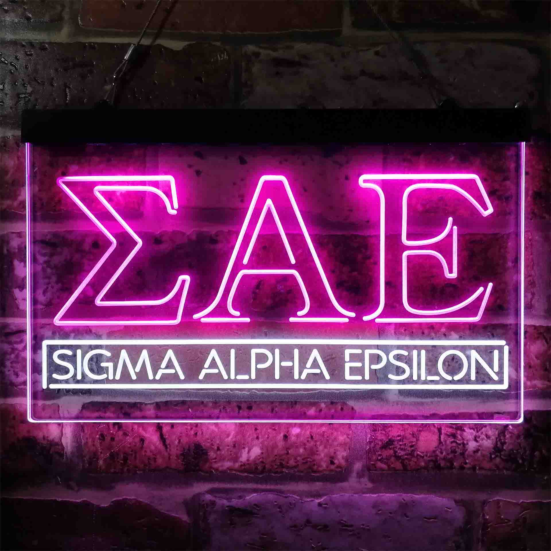 Sigma Alpha Epsilon Fraternity Greek Letter Organization Neon-Like LED Sign