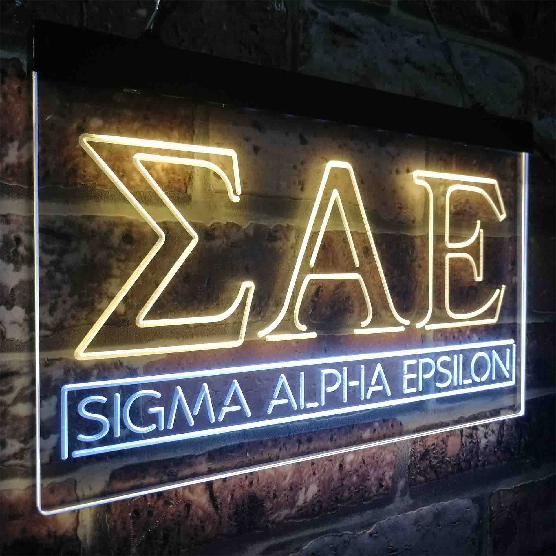 Sigma Alpha Epsilon Fraternity Greek Letter Organization Neon-Like LED Sign