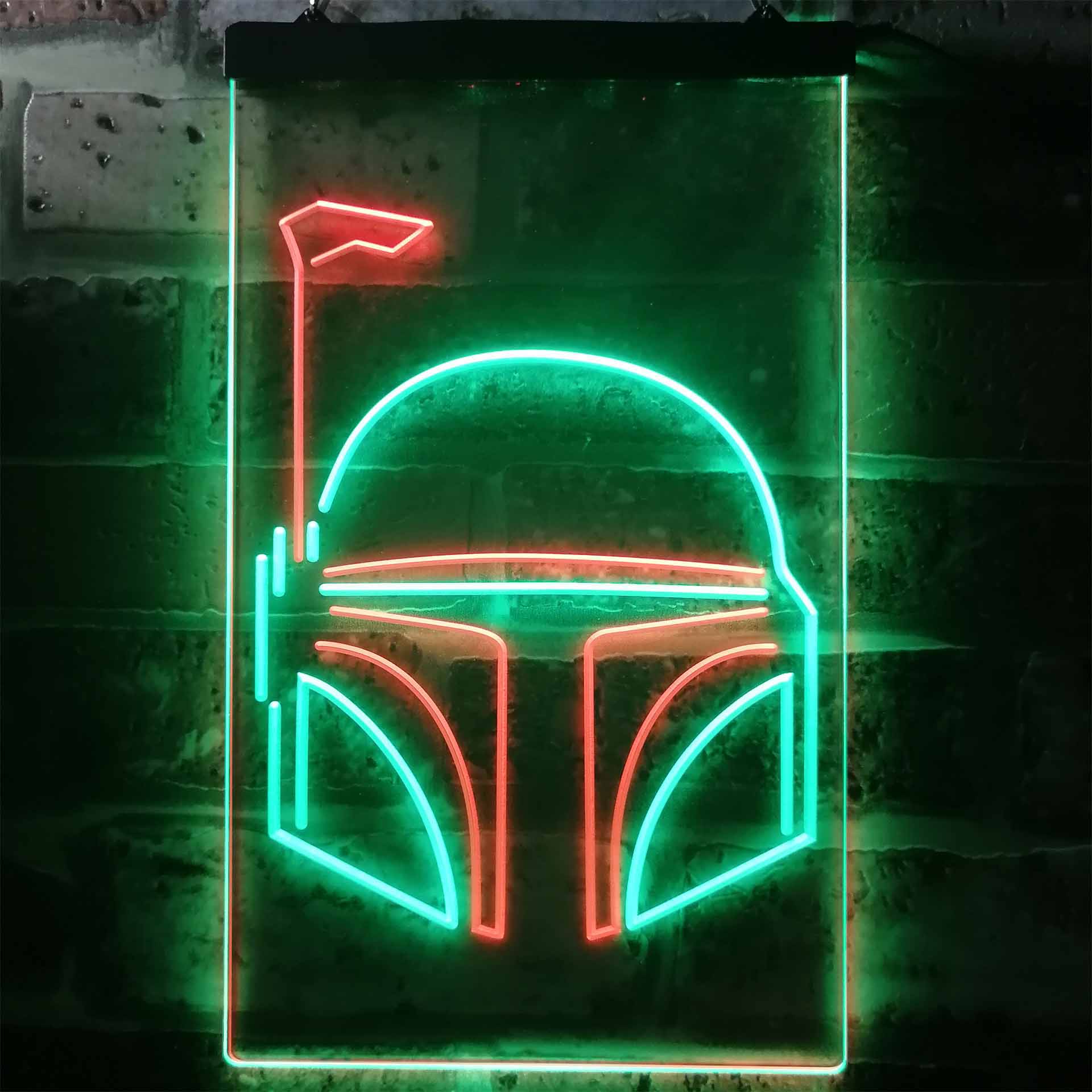 Star Wars Boba Fett Helmet Dual Color LED Neon Sign ProLedSign