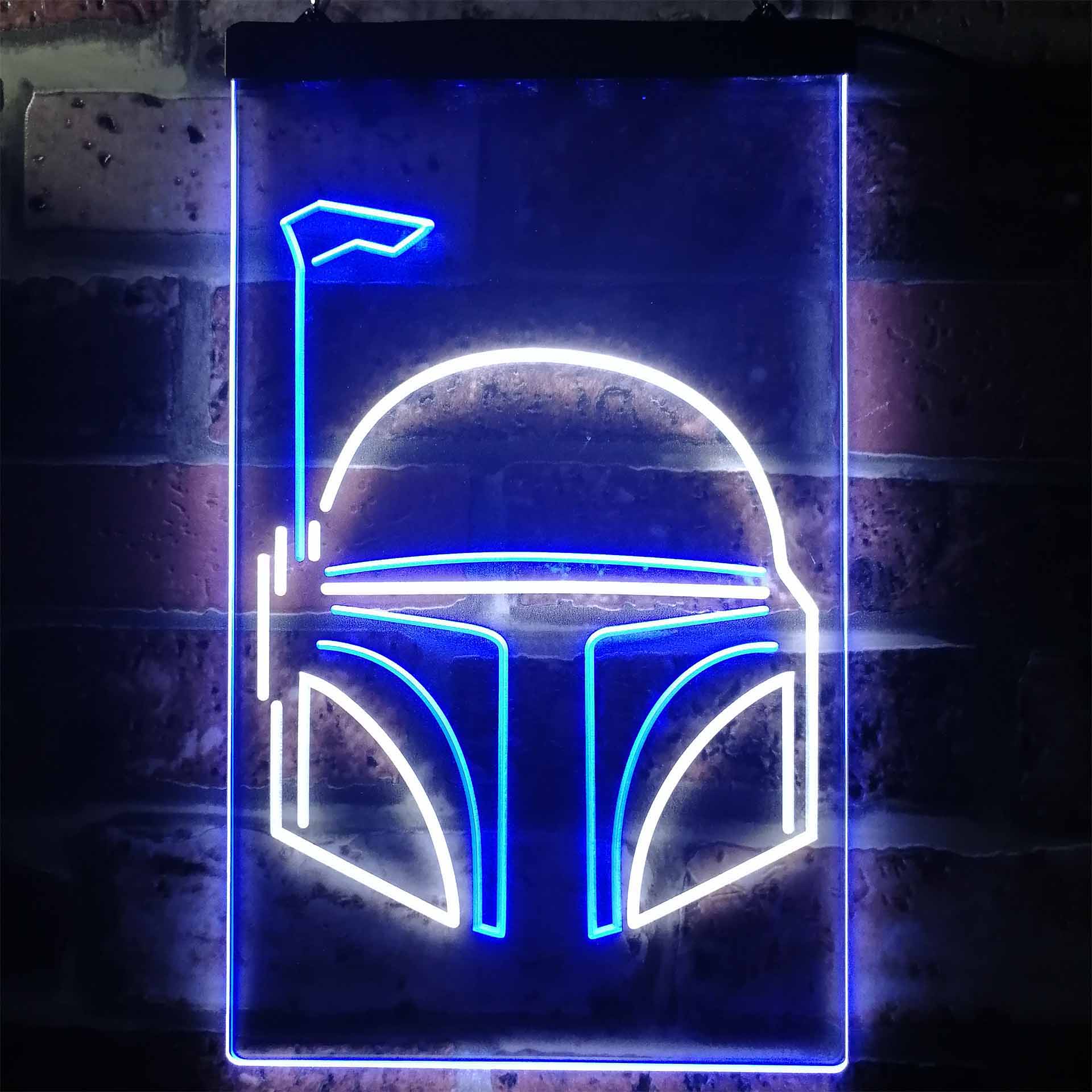 Star Wars Boba Fett Helmet Dual Color LED Neon Sign ProLedSign