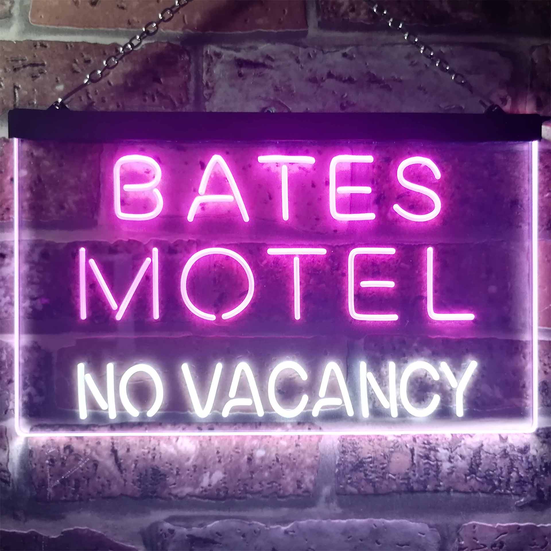 Bates Motel No Vacancy Dual Color LED Neon Sign ProLedSign