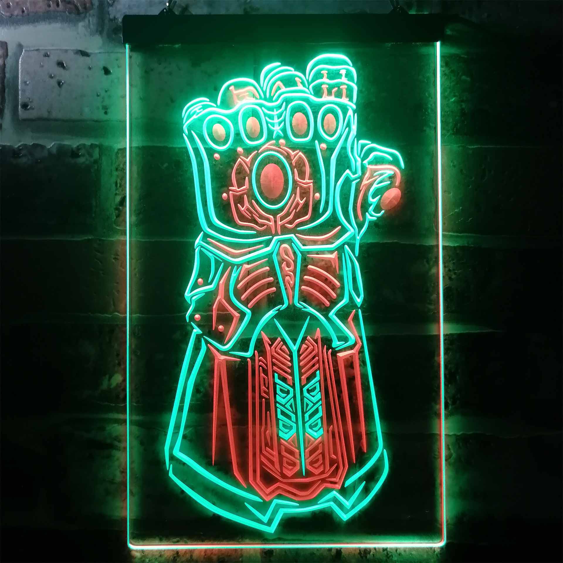 Avengers Infinity War Thanos Glove Dual Color LED Neon Sign ProLedSign