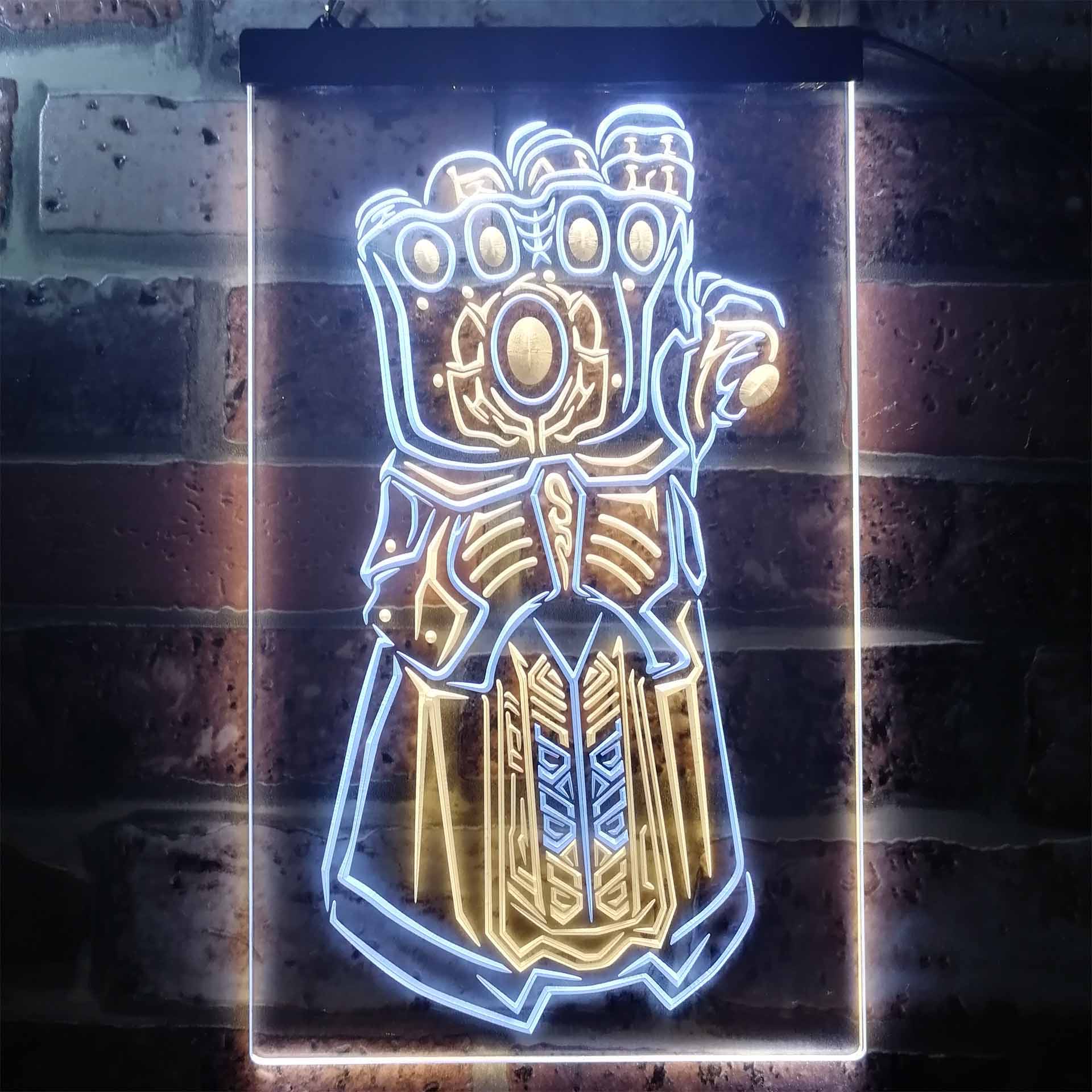 Avengers Infinity War Thanos Glove Dual Color LED Neon Sign ProLedSign