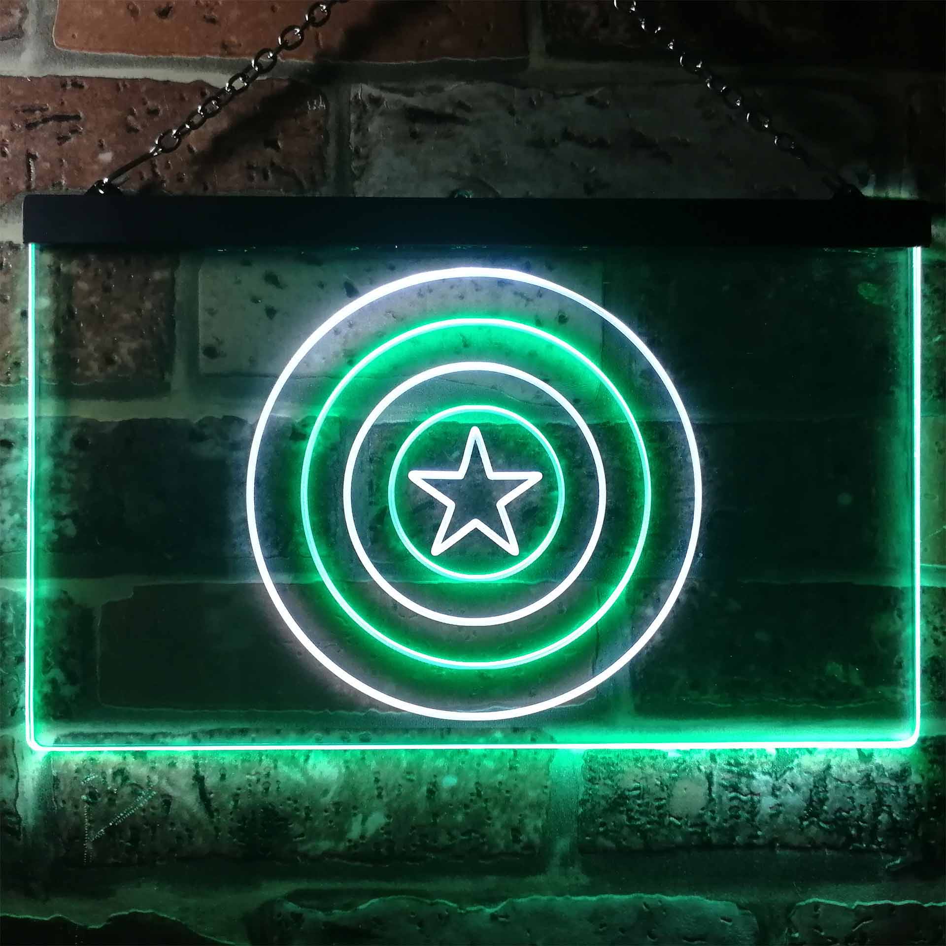 Captain America Shield Dual Color LED Neon Sign ProLedSign