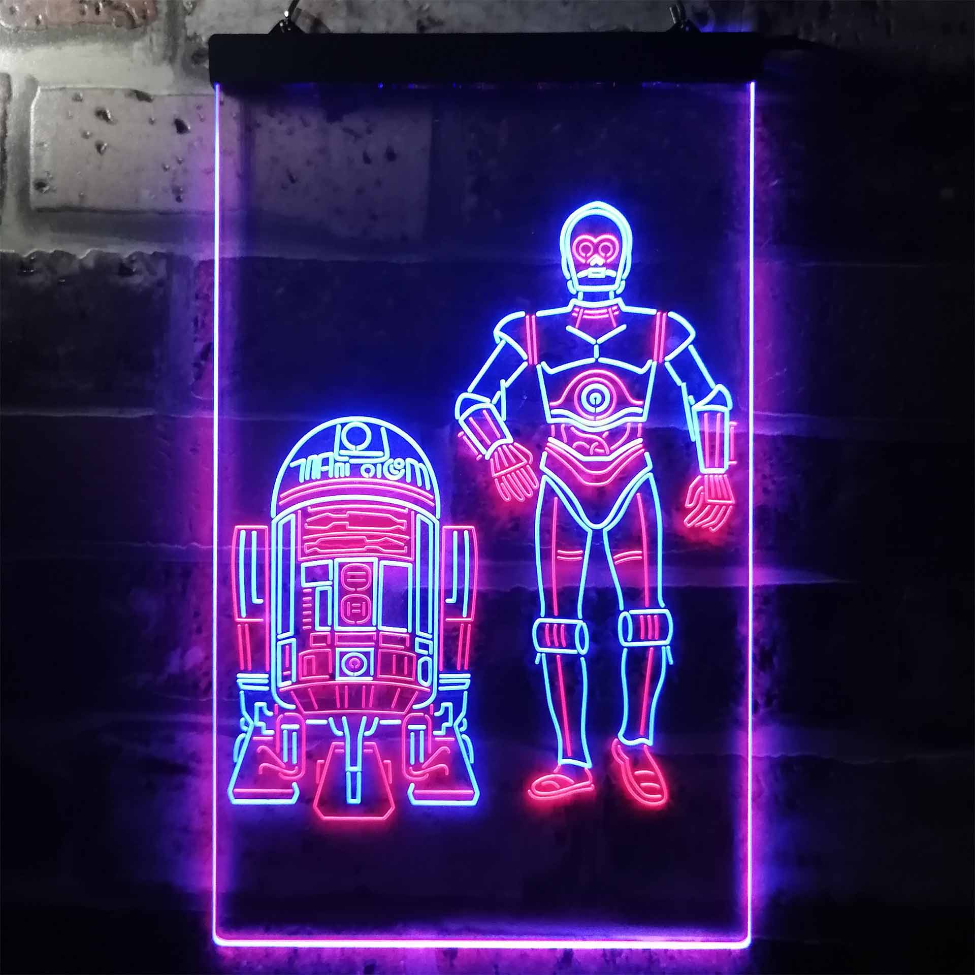 Star Wars R2D2 C3PO Dual Color LED Neon Sign ProLedSign