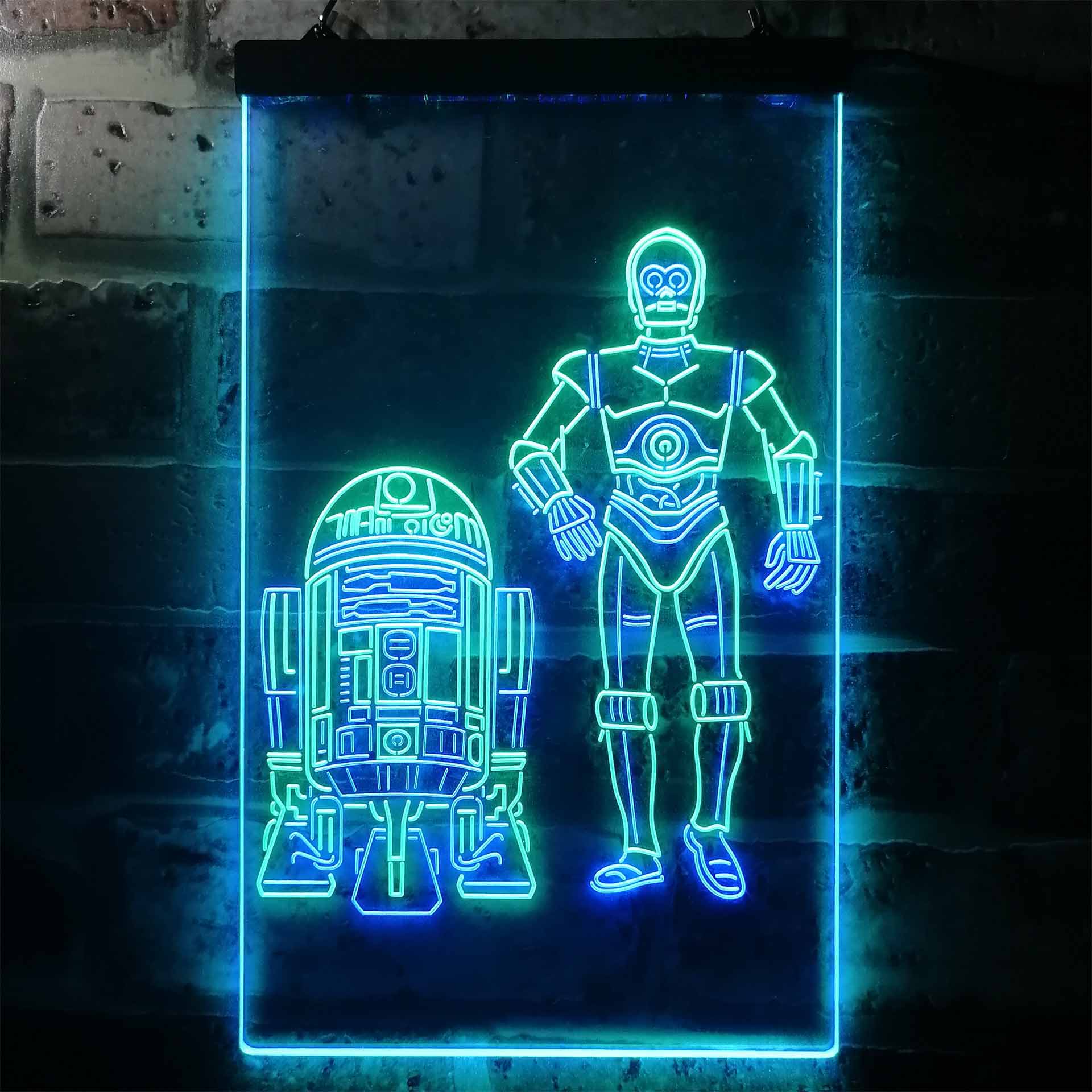 Star Wars R2D2 C3PO Dual Color LED Neon Sign ProLedSign