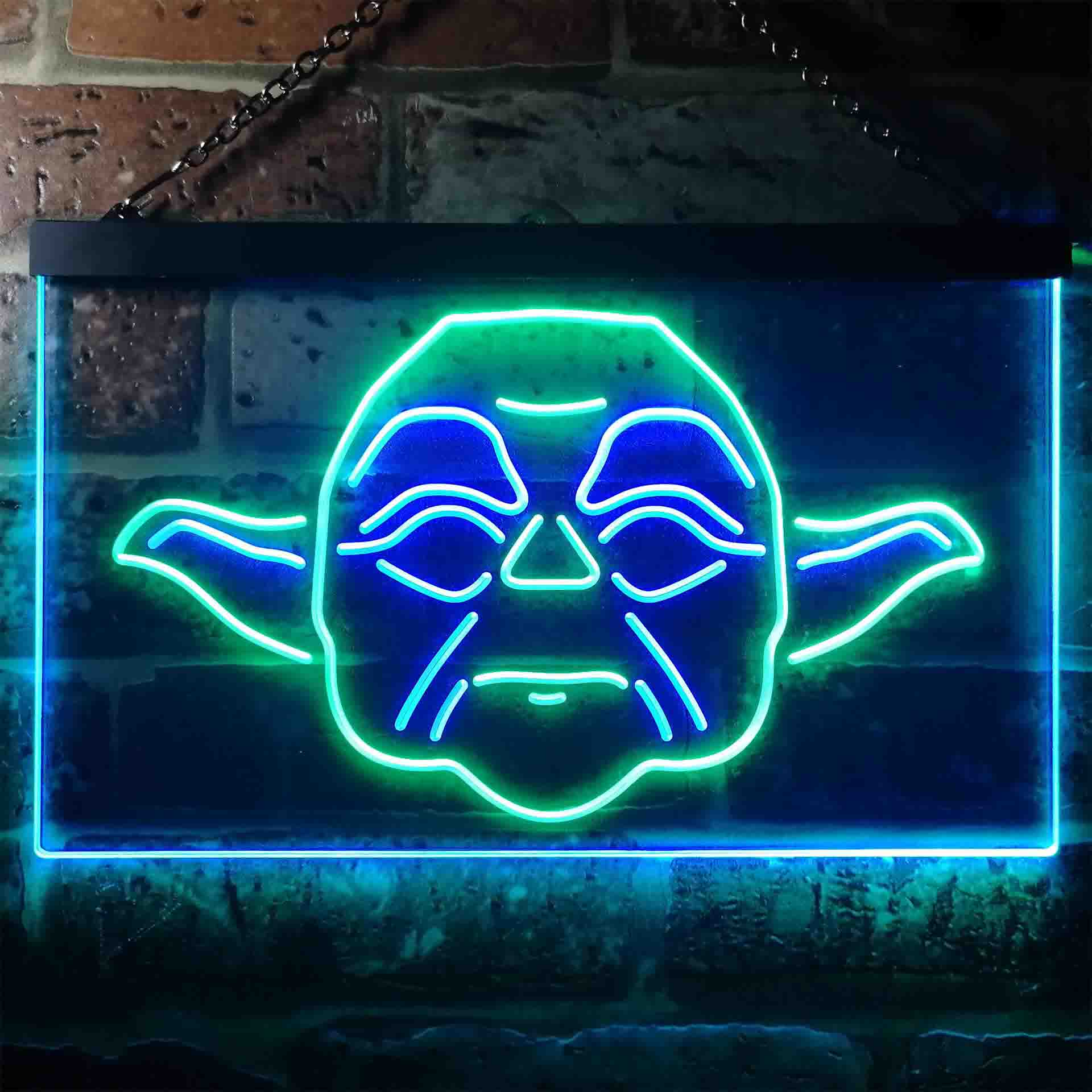 Star Wars Yoda Face Dual Color LED Neon Sign ProLedSign