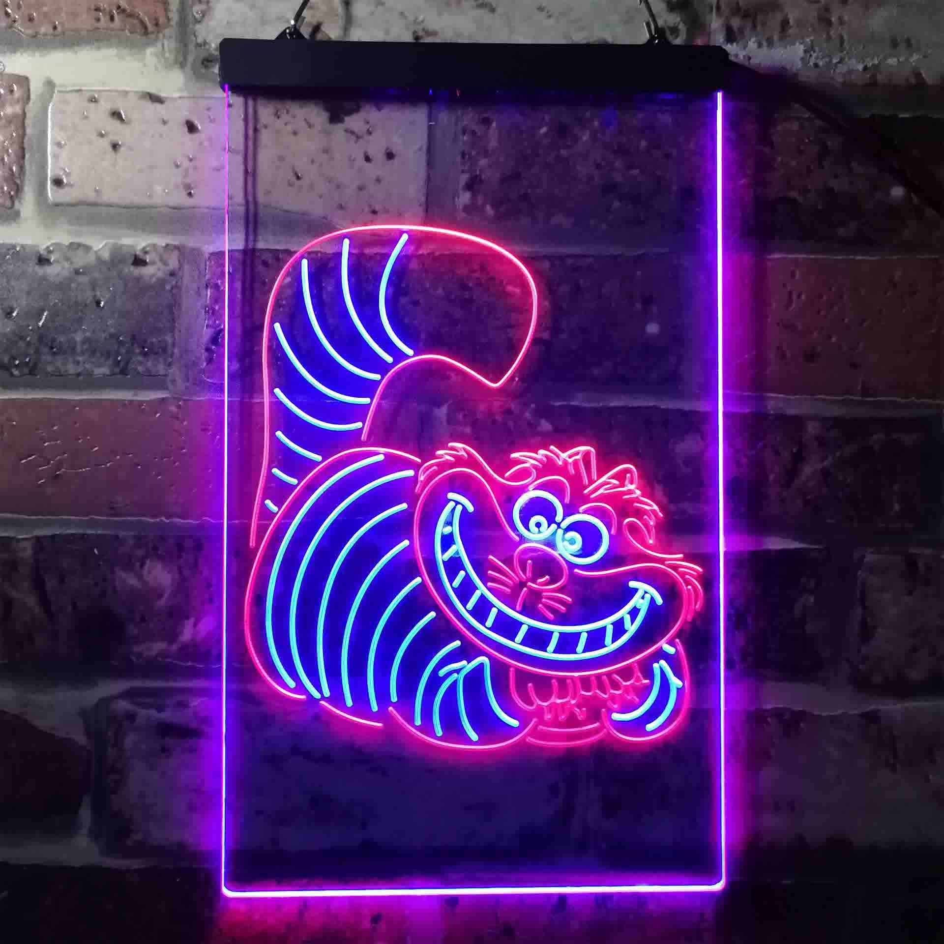 The Cheshire Cat Alice in Wonderland Dual Color LED Neon Sign ProLedSign