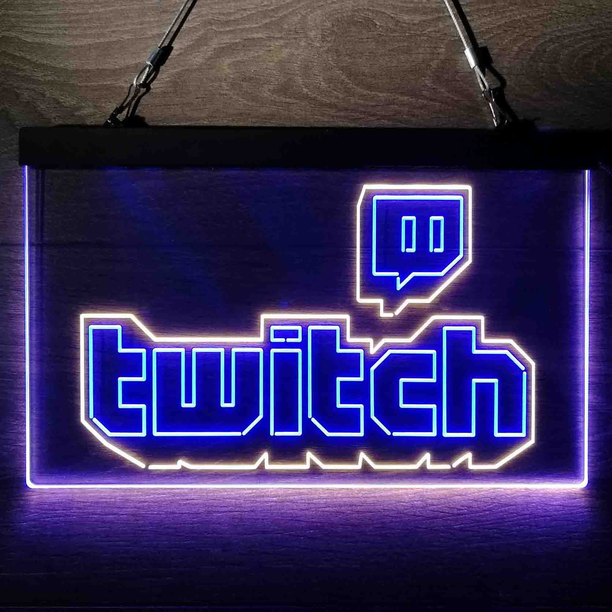 Twitch Logo Channel Game Room Neon Light LED Sign