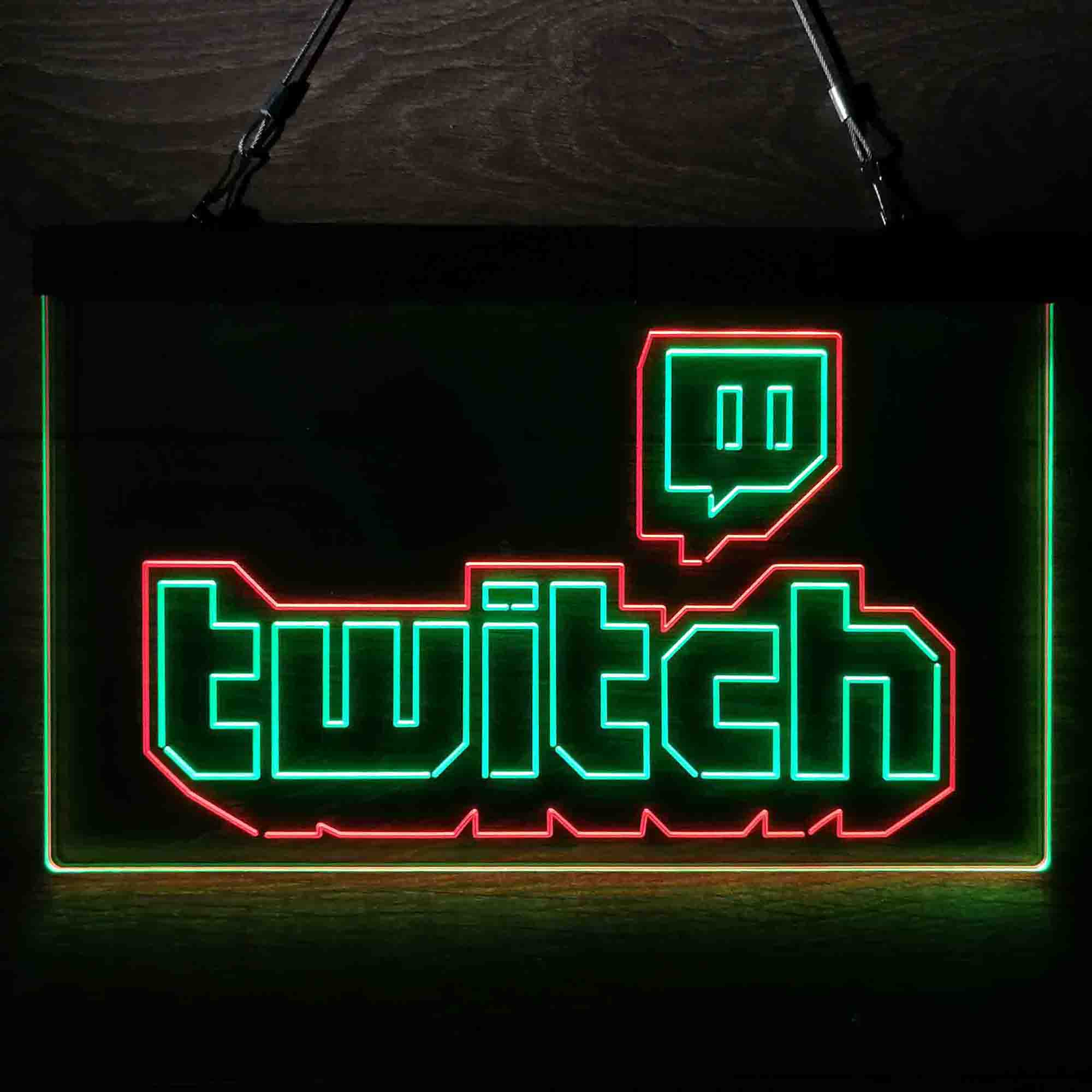 Twitch Logo Channel Game Room Neon Light LED Sign