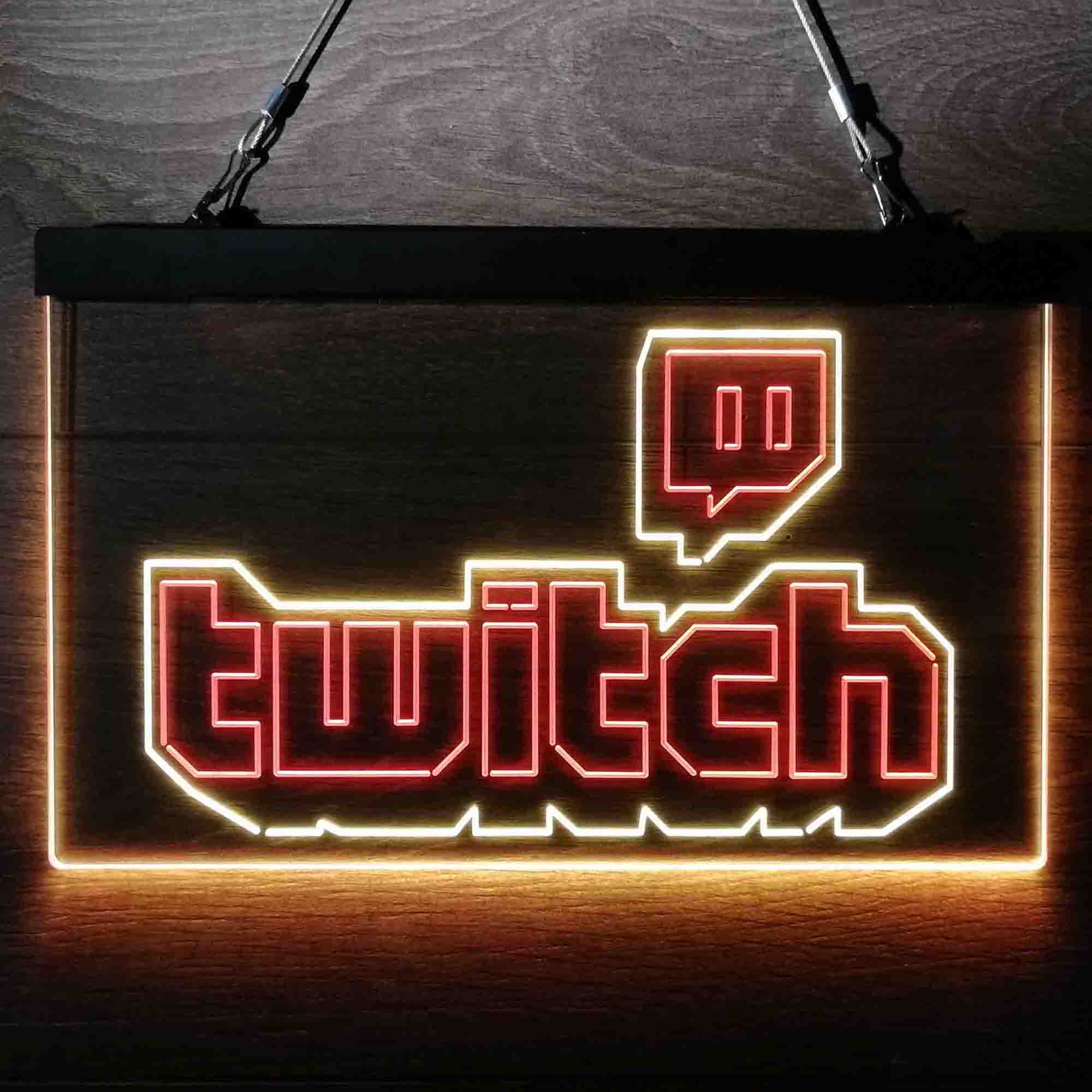 Twitch Logo Channel Game Room Neon Light LED Sign