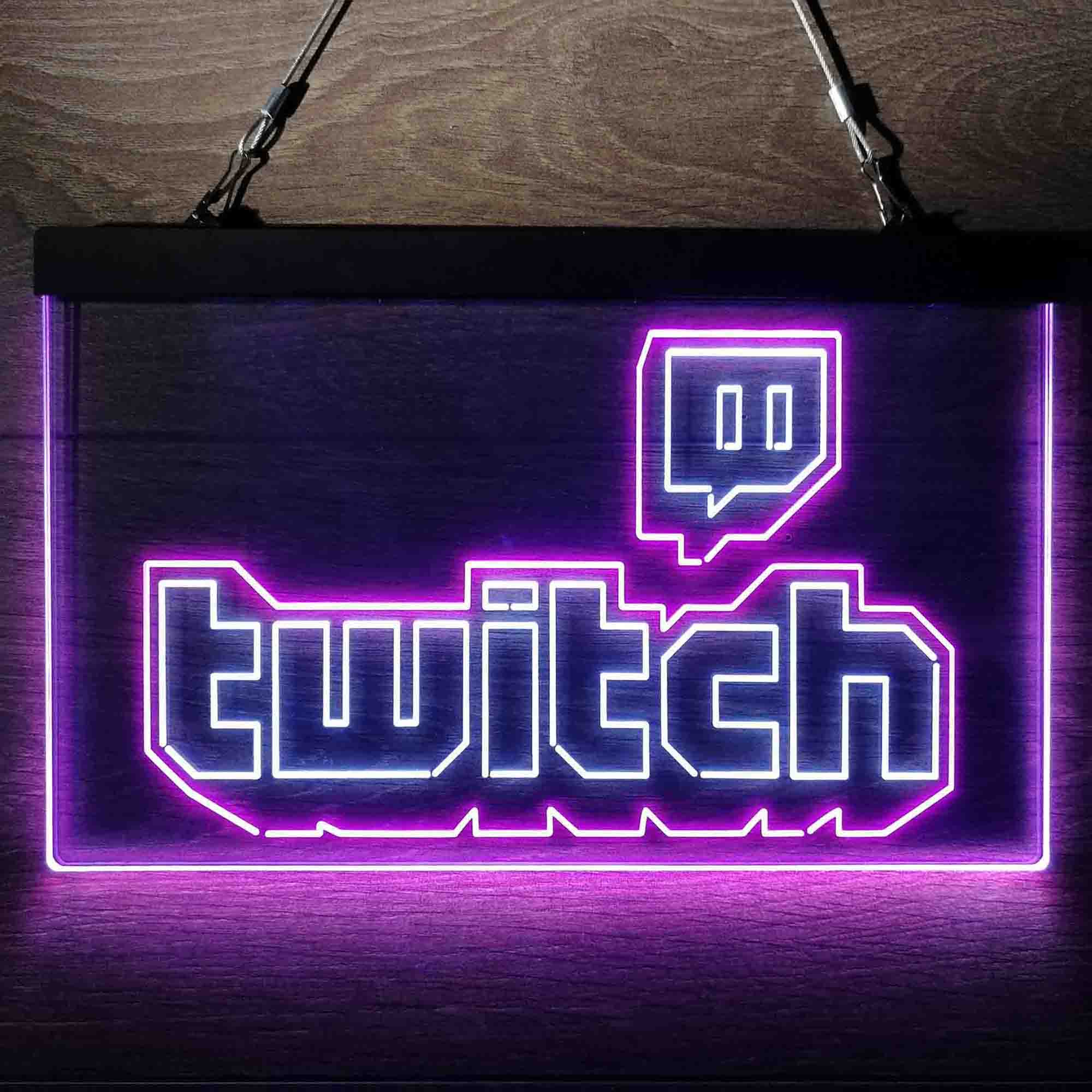 Twitch Logo Channel Game Room Neon Light LED Sign