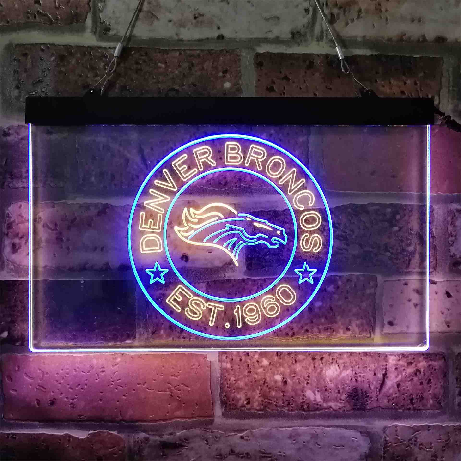 Personalized Denver Broncos Neon-Like LED Sign - ProLedSign