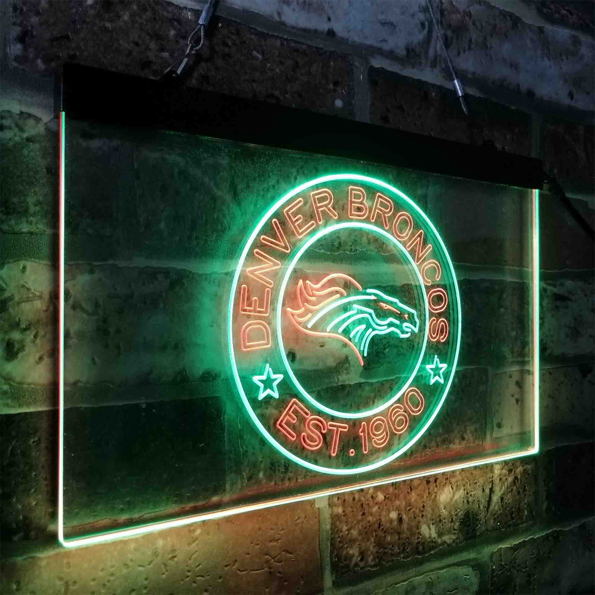 Personalized Denver Broncos Neon-Like LED Sign - ProLedSign