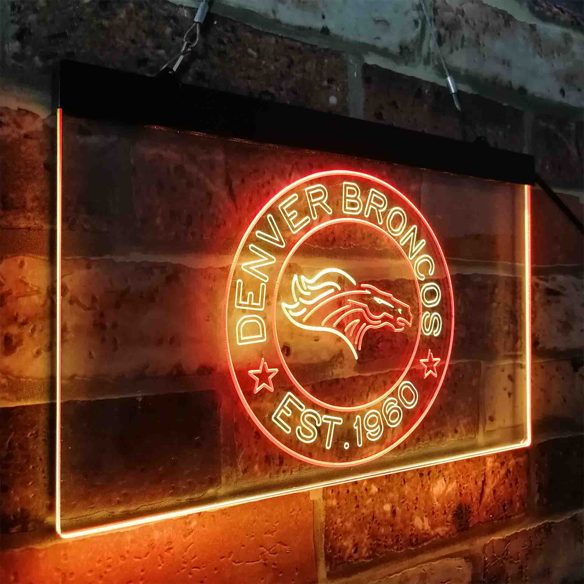 Personalized Denver Broncos Neon-Like LED Sign - ProLedSign