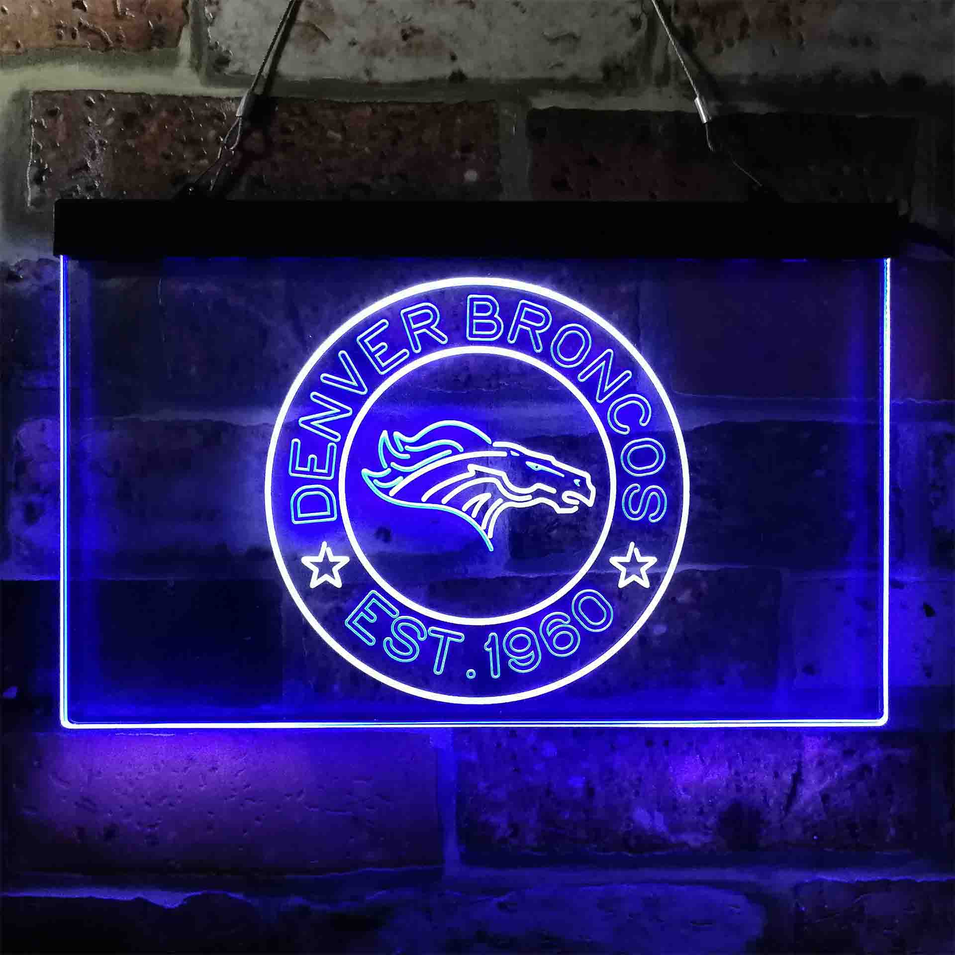 Personalized Denver Broncos Neon-Like LED Sign - ProLedSign