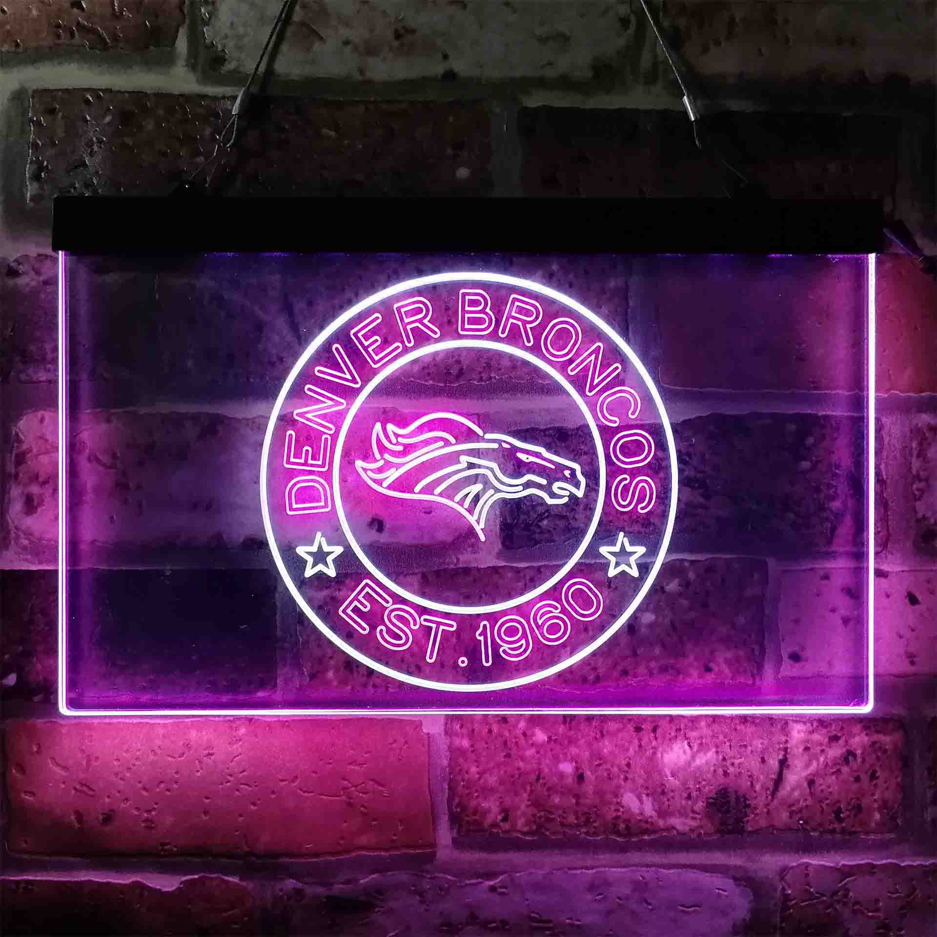 Personalized Denver Broncos Neon-Like LED Sign - ProLedSign