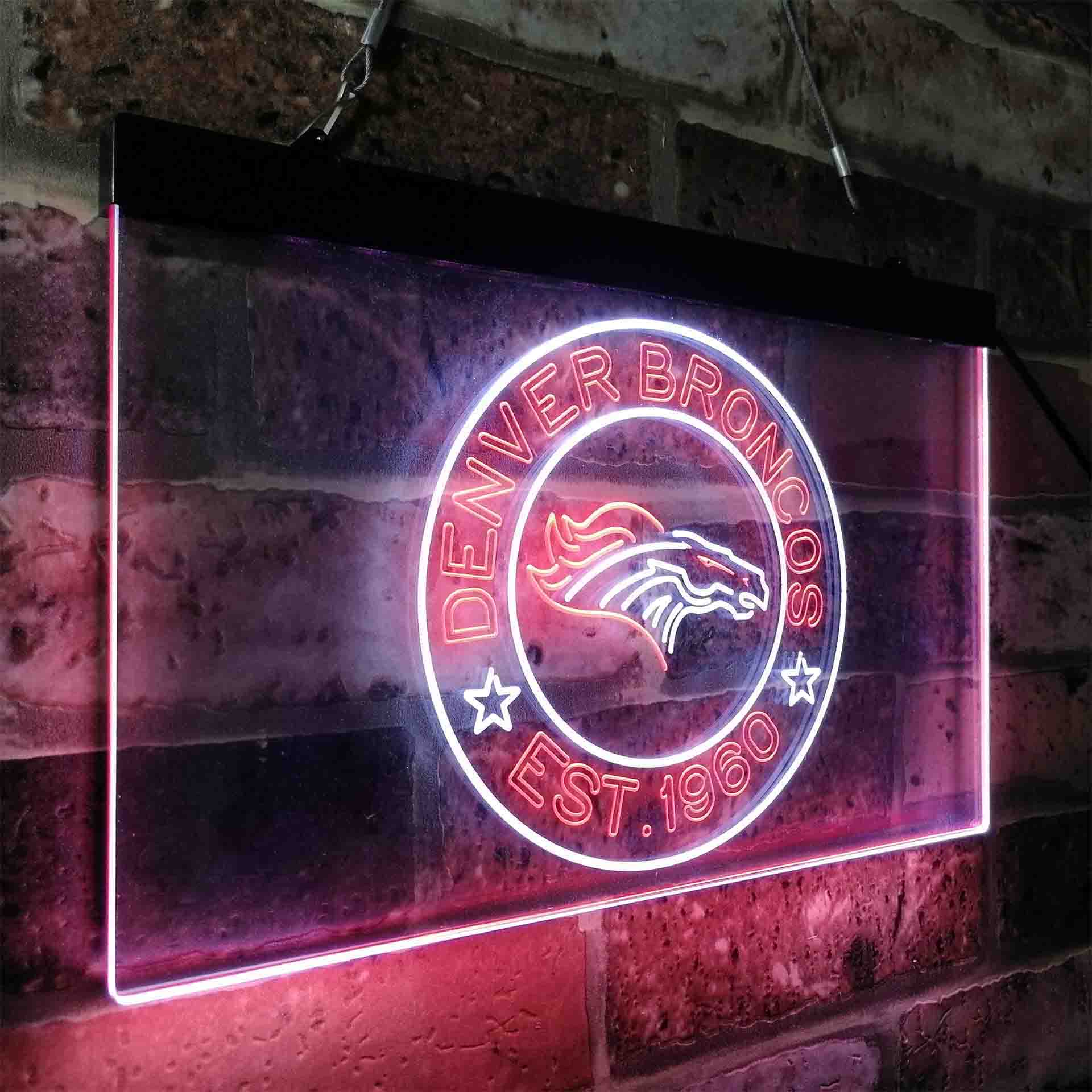 Personalized Denver Broncos Neon-Like LED Sign - ProLedSign