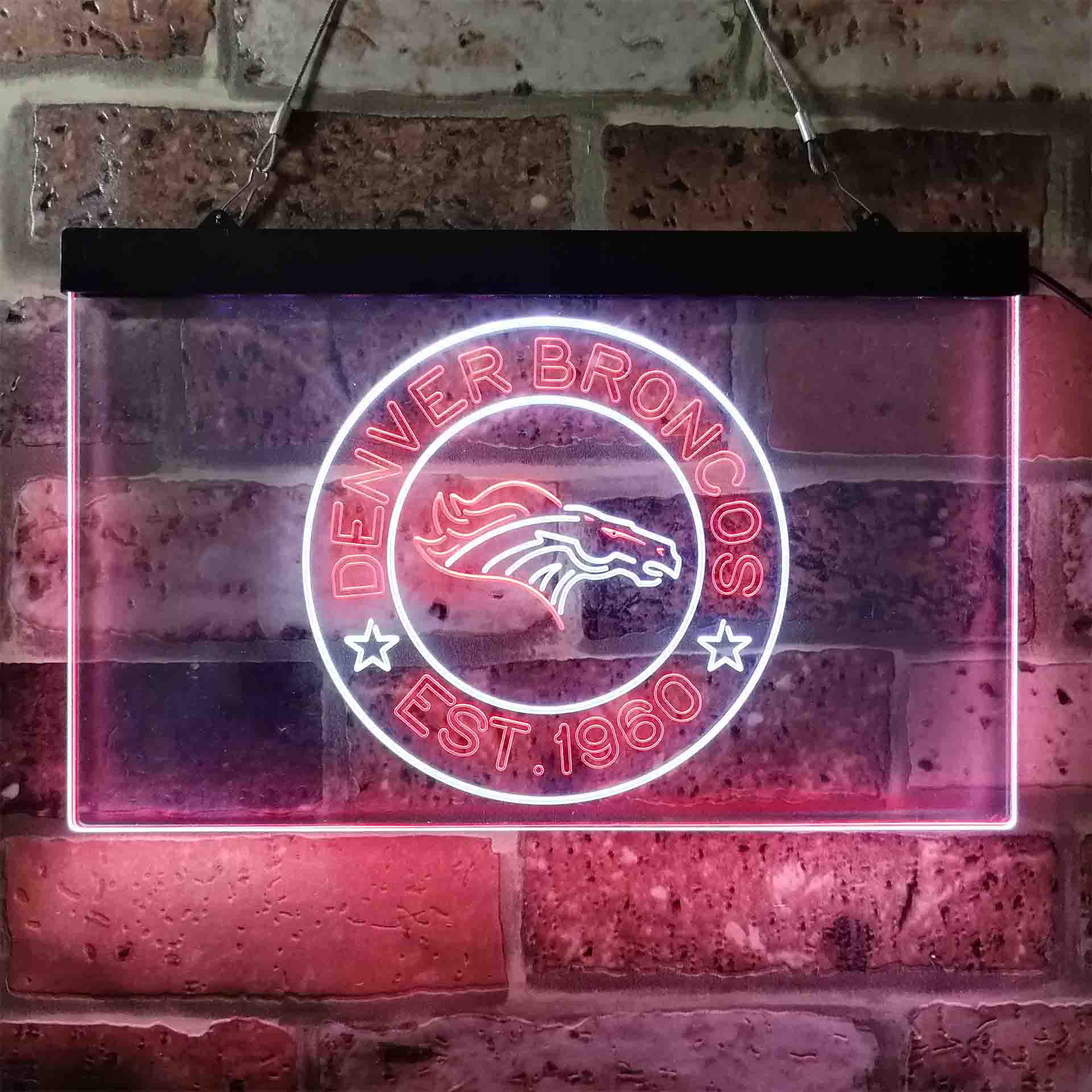 Personalized Denver Broncos Neon-Like LED Sign