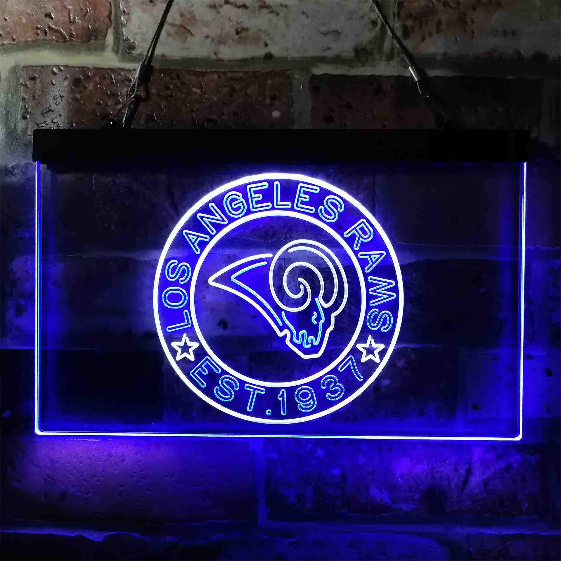 Personalized Custom Your Sport Team Rams Est. 1937 Dual Color LED Neon Sign ProLedSign
