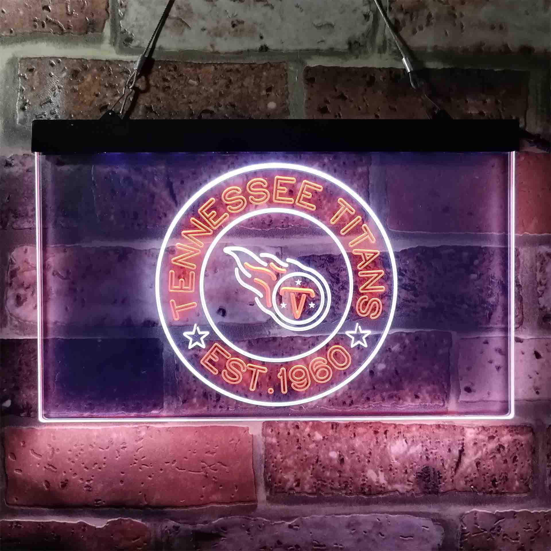 Personalized Custom Your Sport Team Titans Est. 1960 Dual Color LED Neon Sign ProLedSign