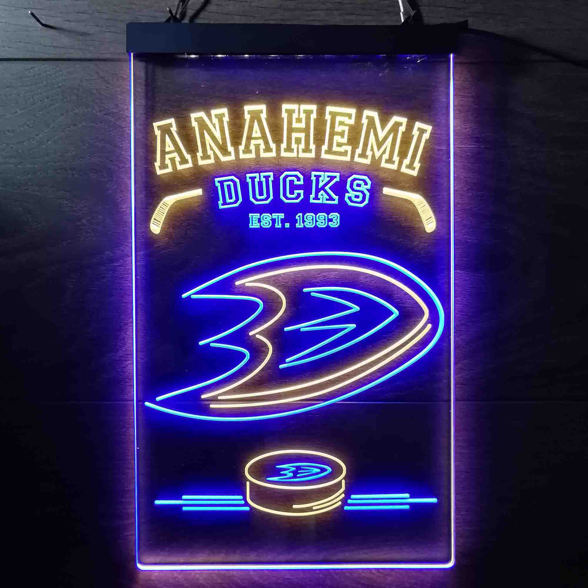 Custom Anahemi Ducks Est. 1993 NHL Neon-Like LED Sign