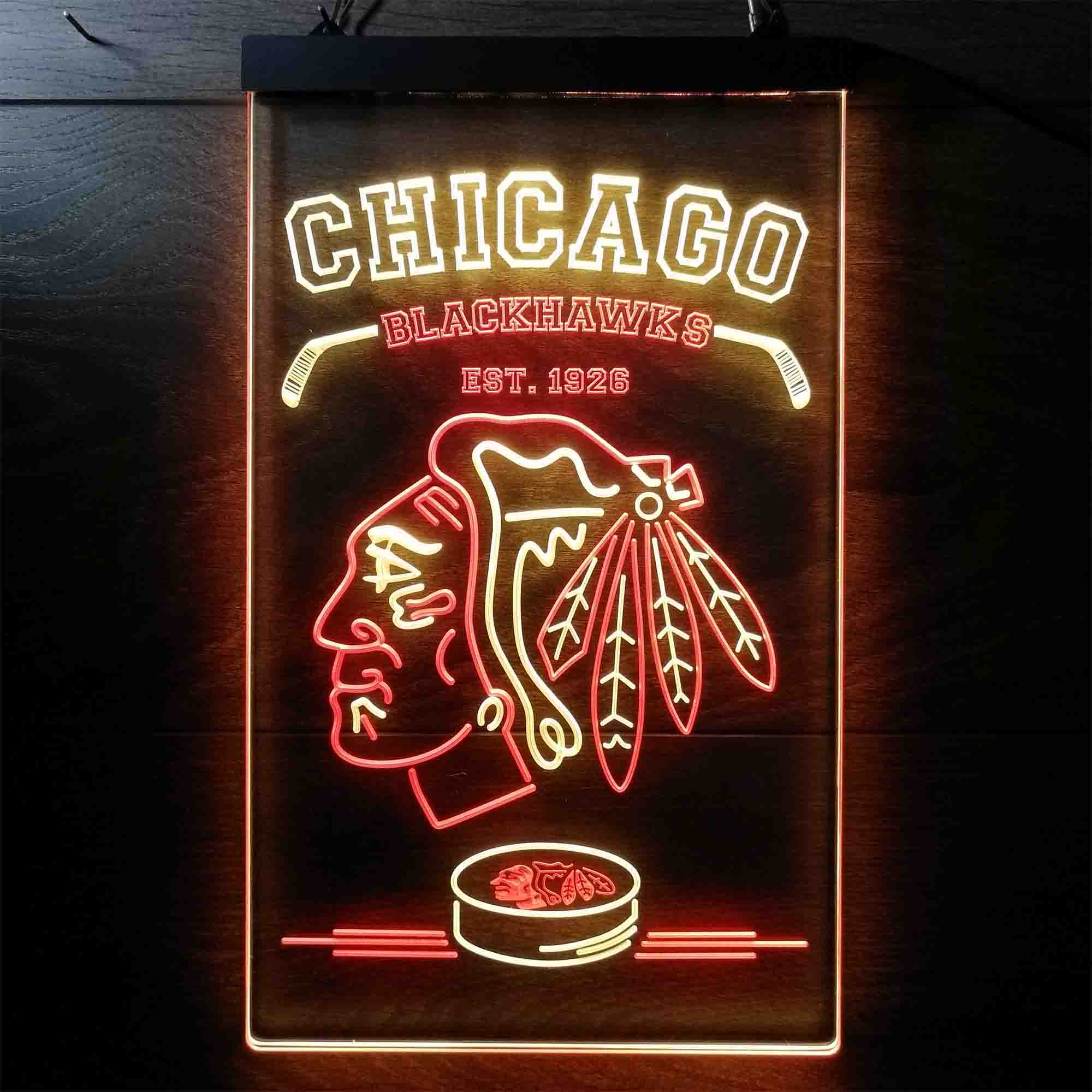 Custom Chicago Blackhawks Est. 1926 NHL Neon-Like LED Sign - Father's Day Gift - ProLedSign