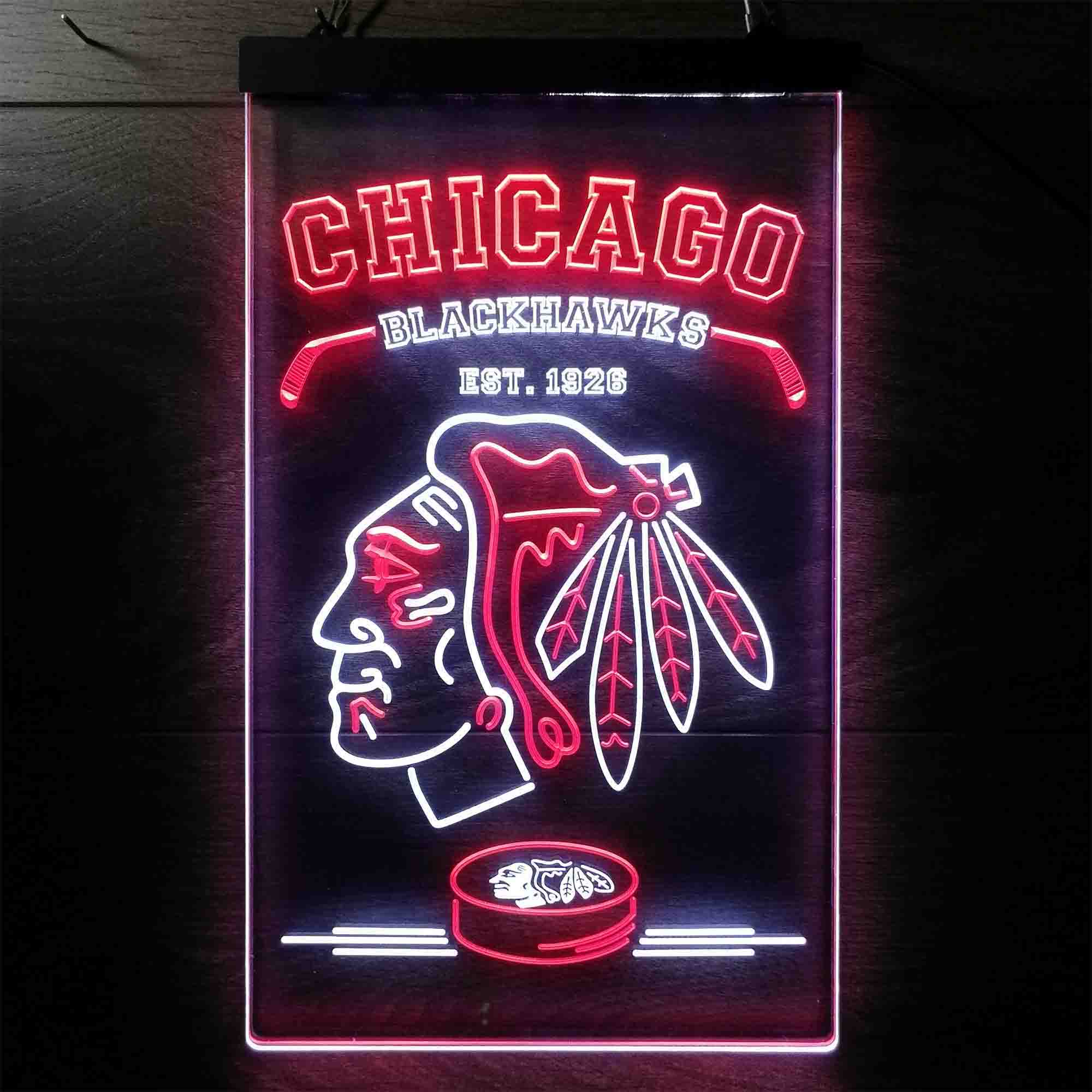 Custom Chicago Blackhawks Est. 1926 NHL Neon-Like LED Sign - Father's Day Gift - ProLedSign