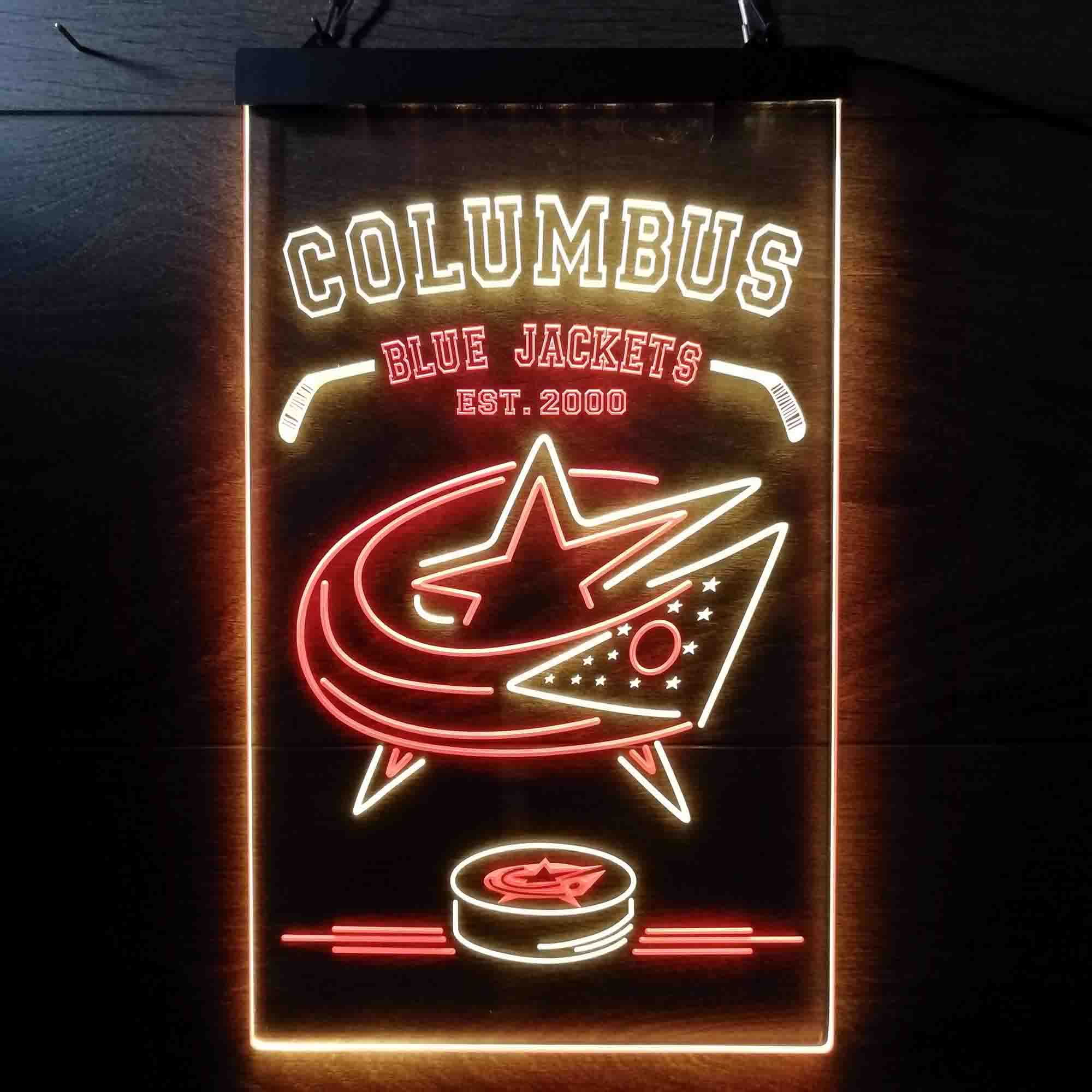 Custom Columbus Blue Jackets Est. 2000 NHL Neon-Like LED Sign - Father's Day Gift - ProLedSign