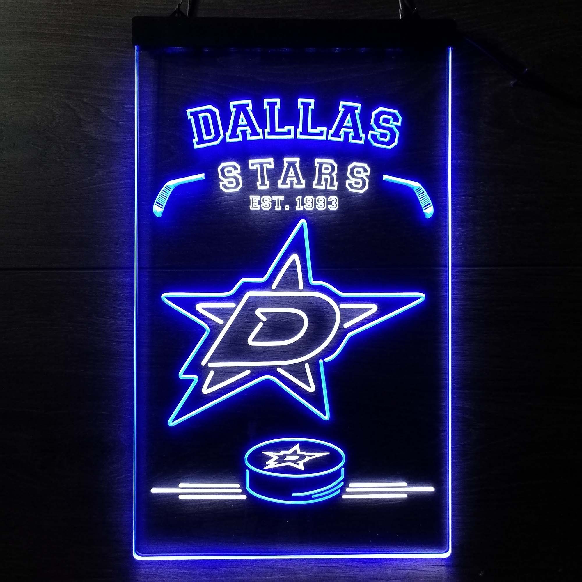 Personalized Dallas Stars Est 1993 Dual Color LED Neon Sign ProLedSign