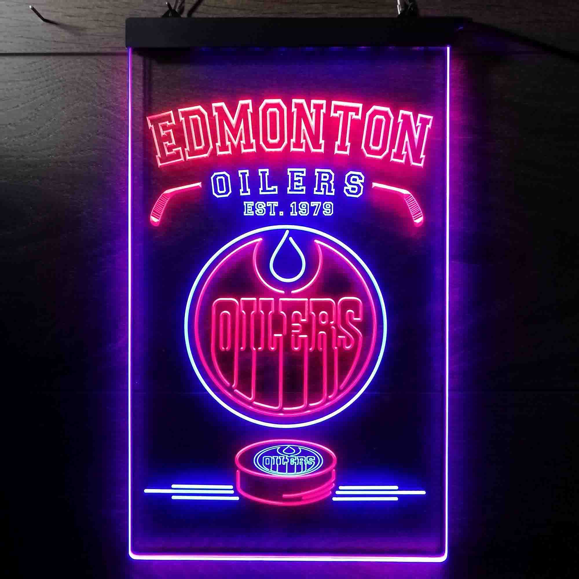 Custom Edmonton Oilers Est. 1979 NHL Neon-Like LED Sign - Father's Day