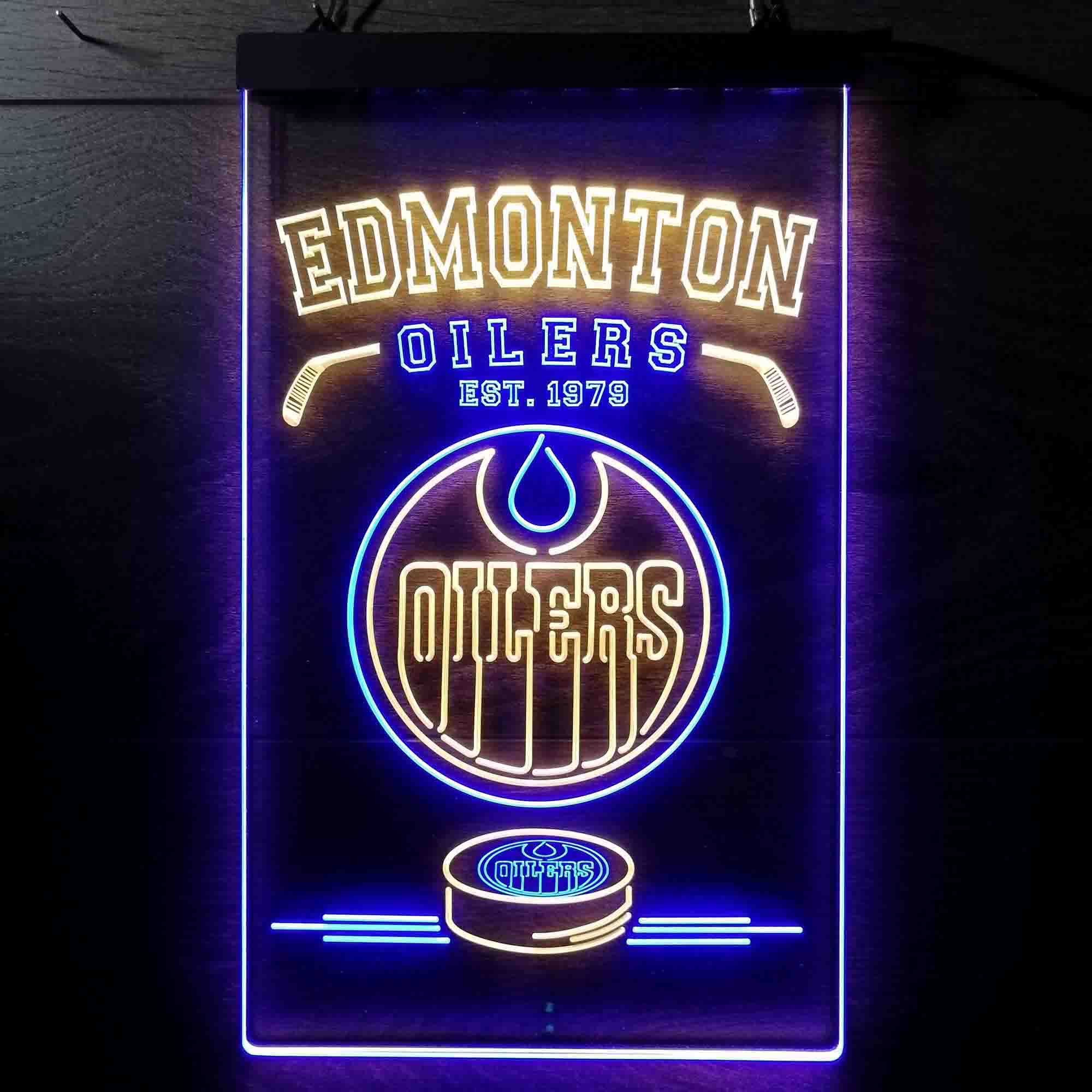 Custom Edmonton Oilers Est. 1979 NHL Neon-Like LED Sign - Father's Day