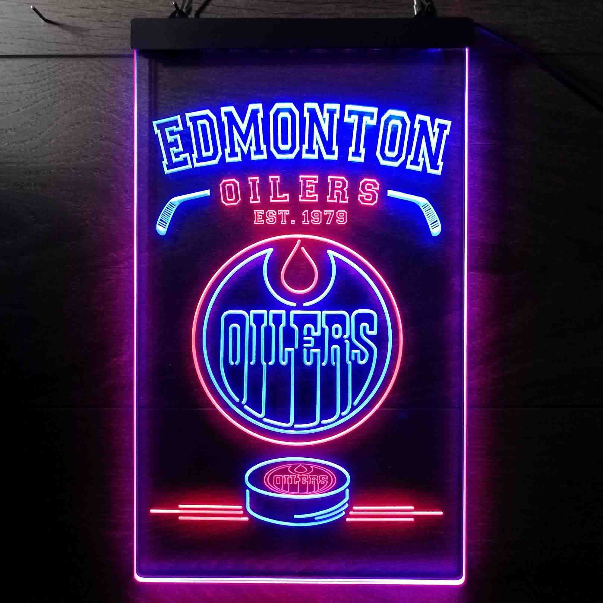 Custom Edmonton Oilers Est. 1979 NHL Neon-Like LED Sign - Father's Day