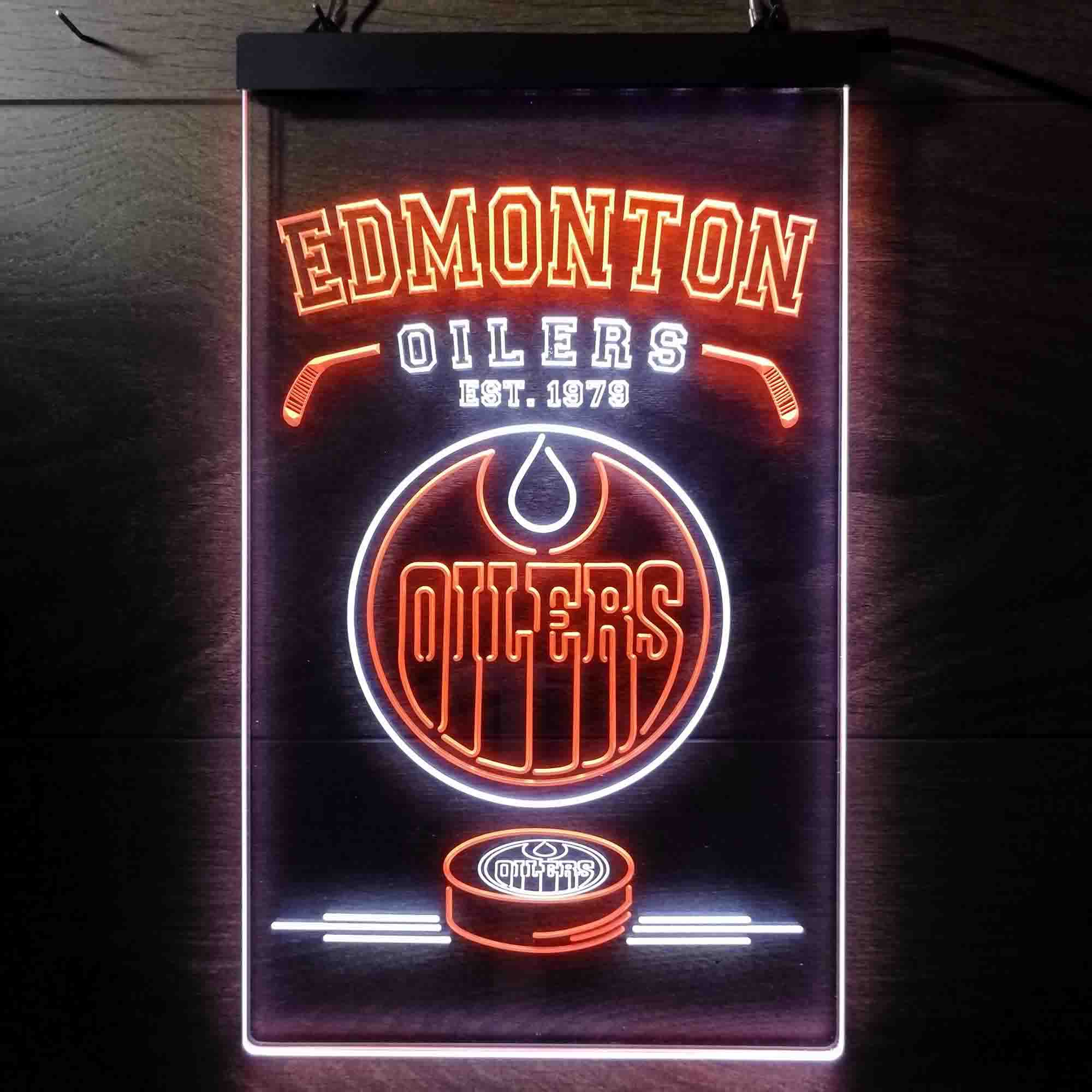 Custom Edmonton Oilers Est. 1979 NHL Neon-Like LED Sign - Father's Day