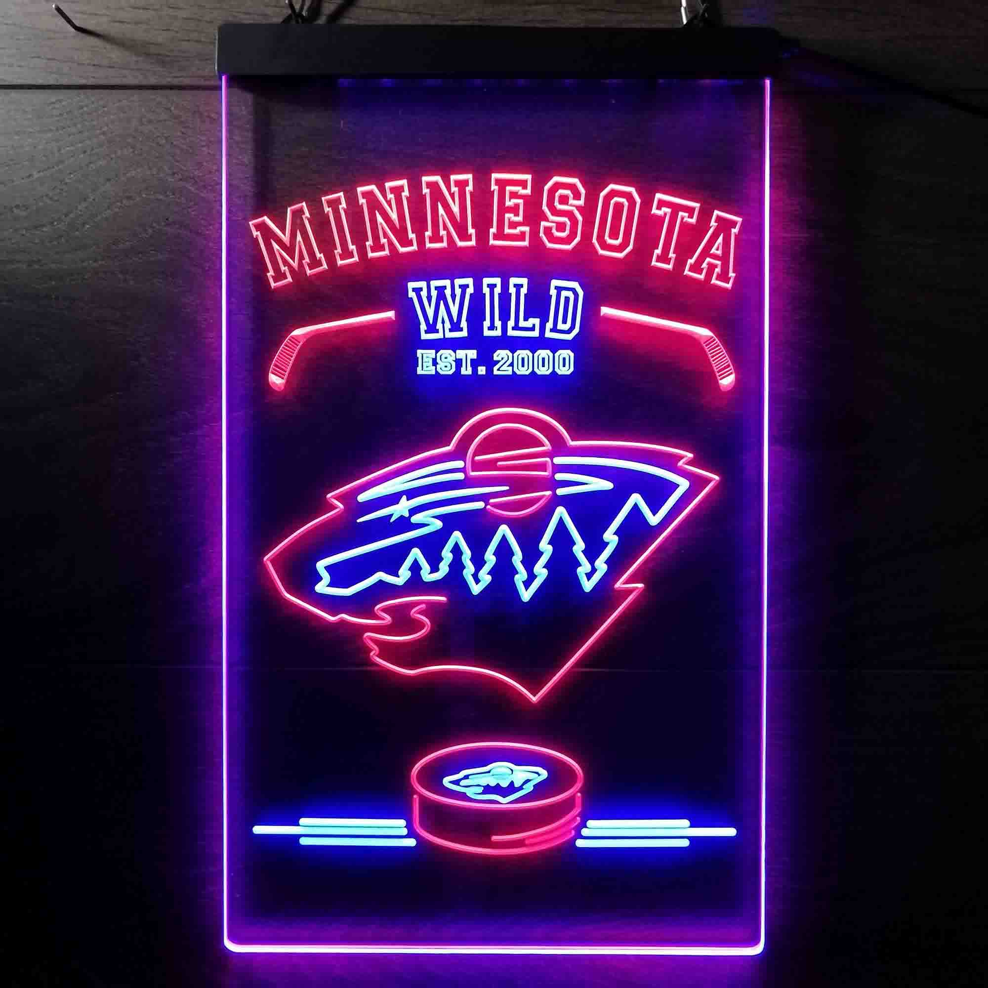 Custom Minnesota Wild Est. 2000 NHL Neon-Like LED Sign