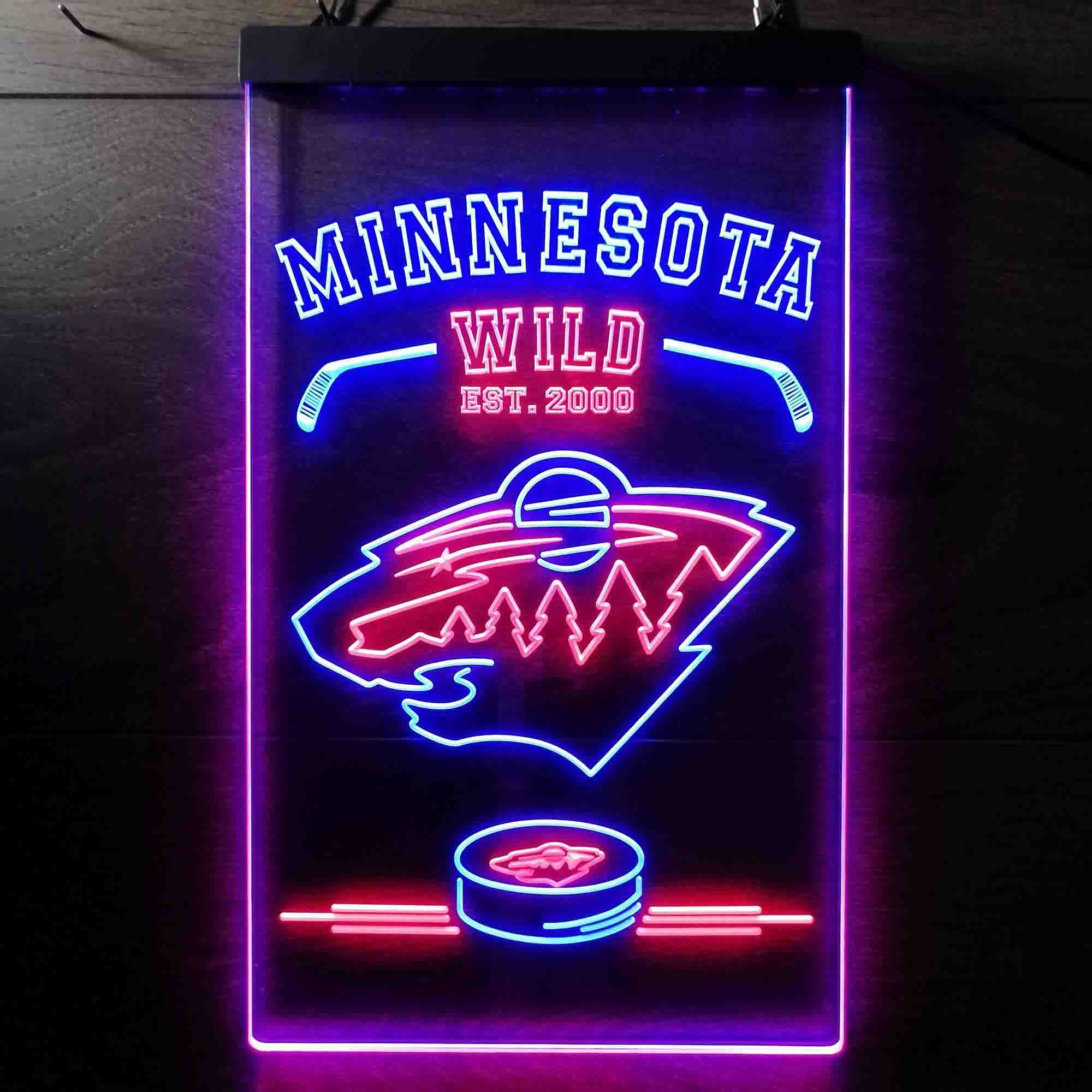 Custom Minnesota Wild Est. 2000 NHL Neon-Like LED Sign - Father's Day Gift - ProLedSign