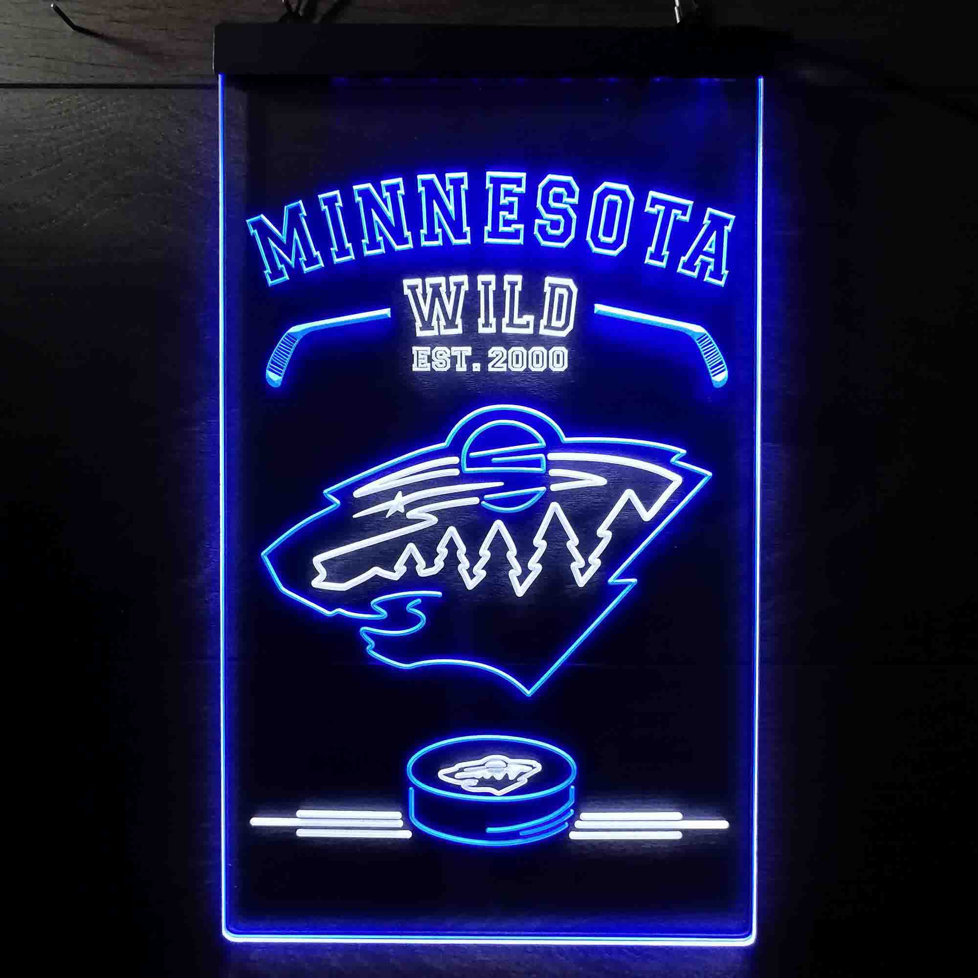 Custom Minnesota Wild Est. 2000 NHL Neon-Like LED Sign - Father's Day Gift - ProLedSign