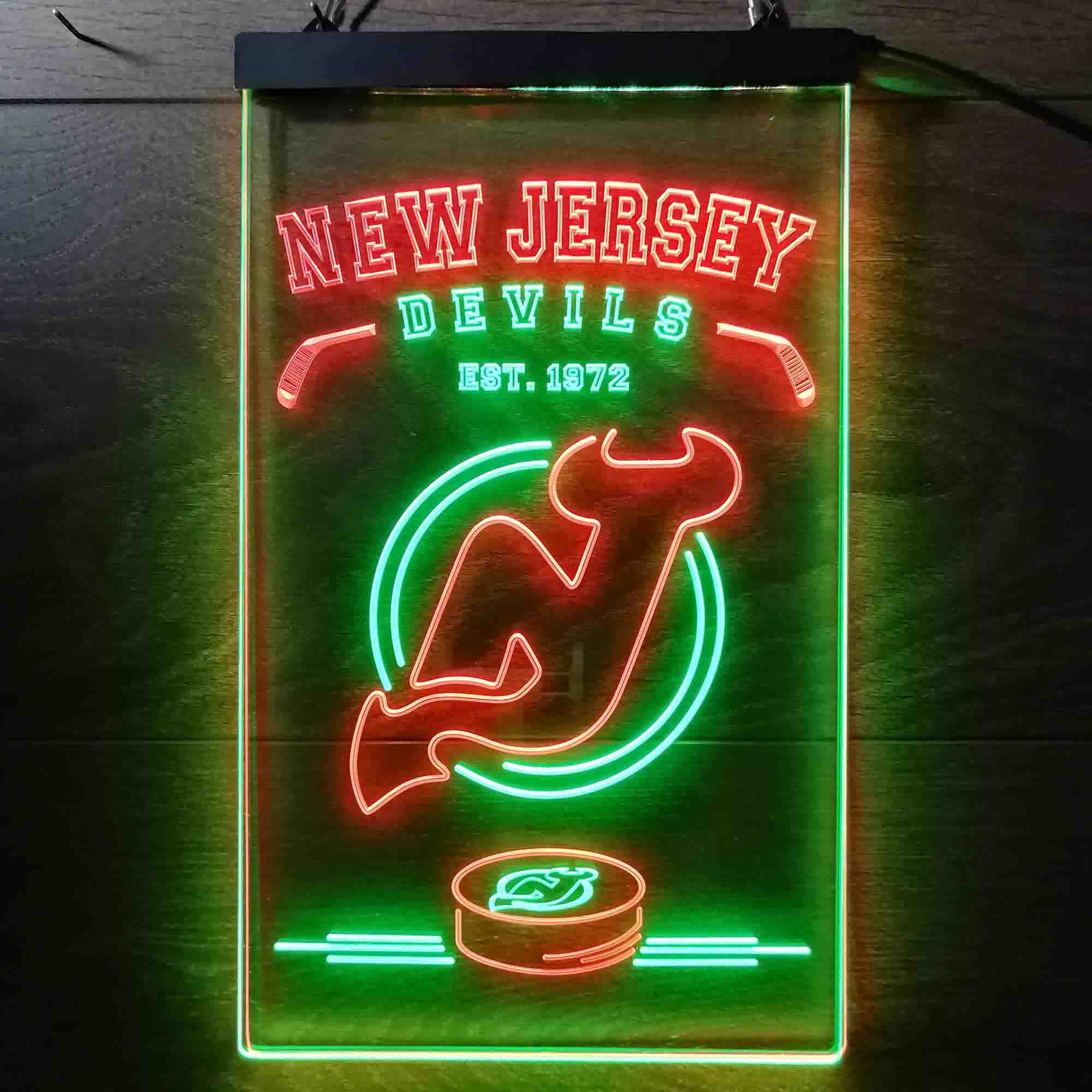 Custom New Jersey Devils Est. 1972 NHL Neon-Like LED Sign - Father's Day Gift - ProLedSign