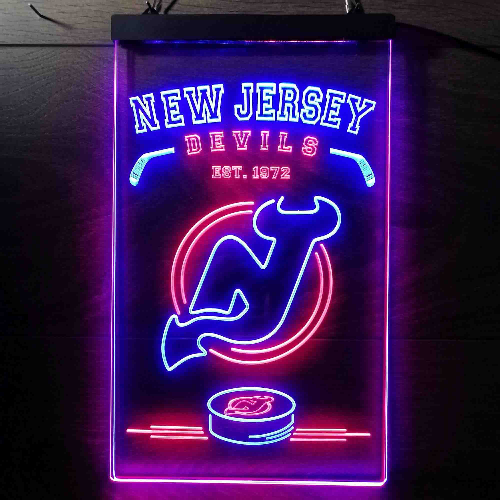Custom New Jersey Devils Est. 1972 NHL Neon-Like LED Sign - Father's Day Gift - ProLedSign