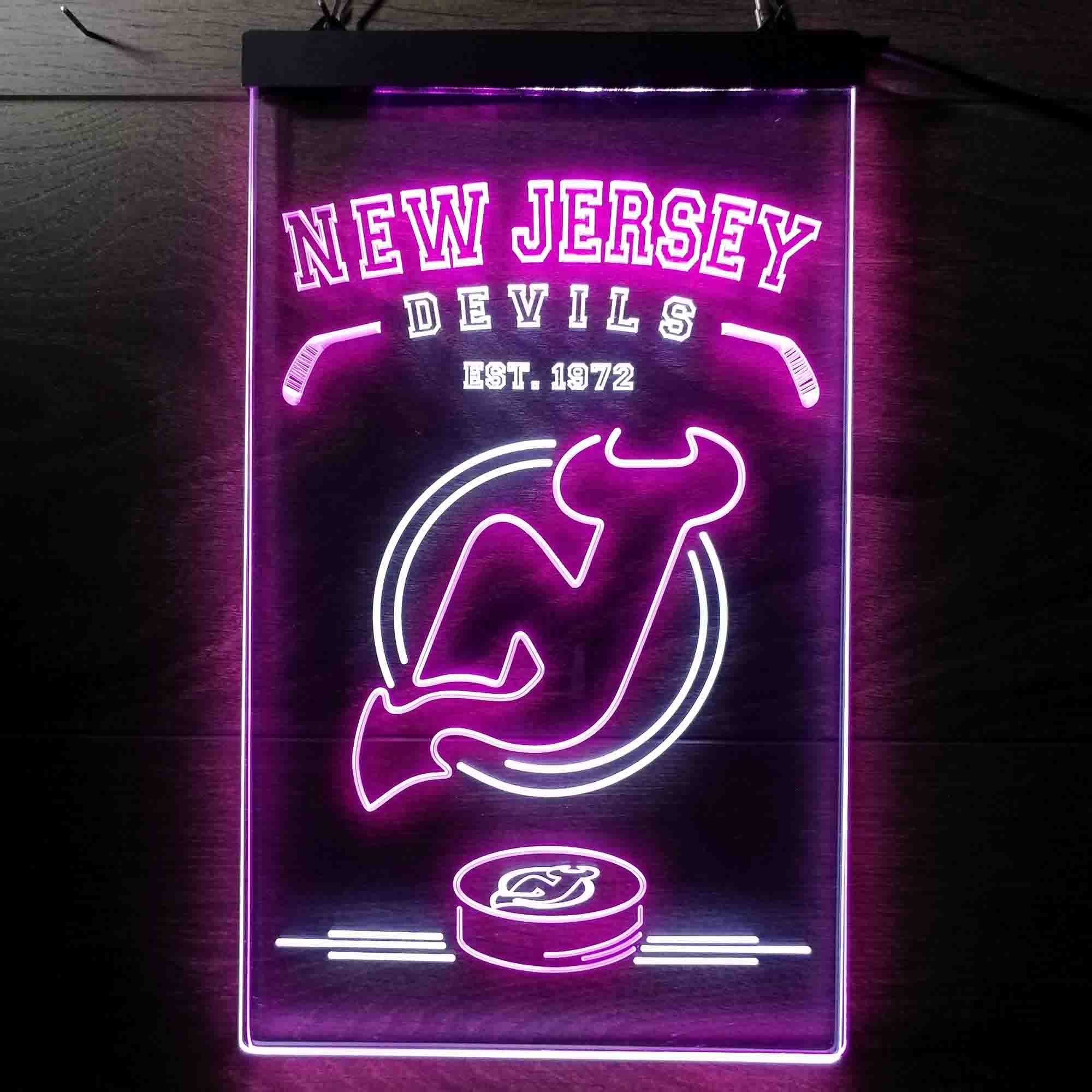Custom New Jersey Devils 1972 NHL Neon-Like LED Sign Father's