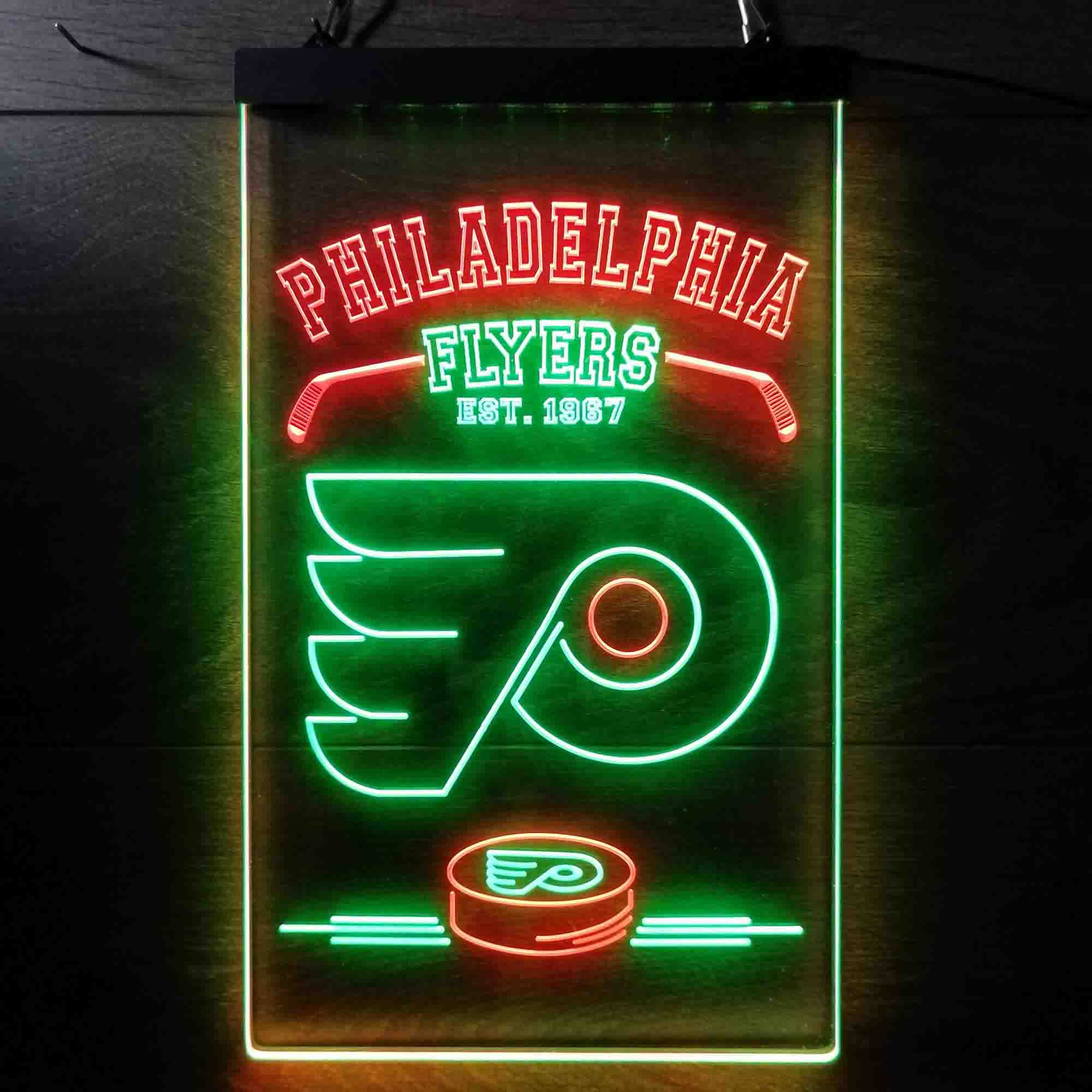 Personalized Custom Your Sport Team Flyers Est. 1967 Dual Color LED Neon Sign ProLedSign
