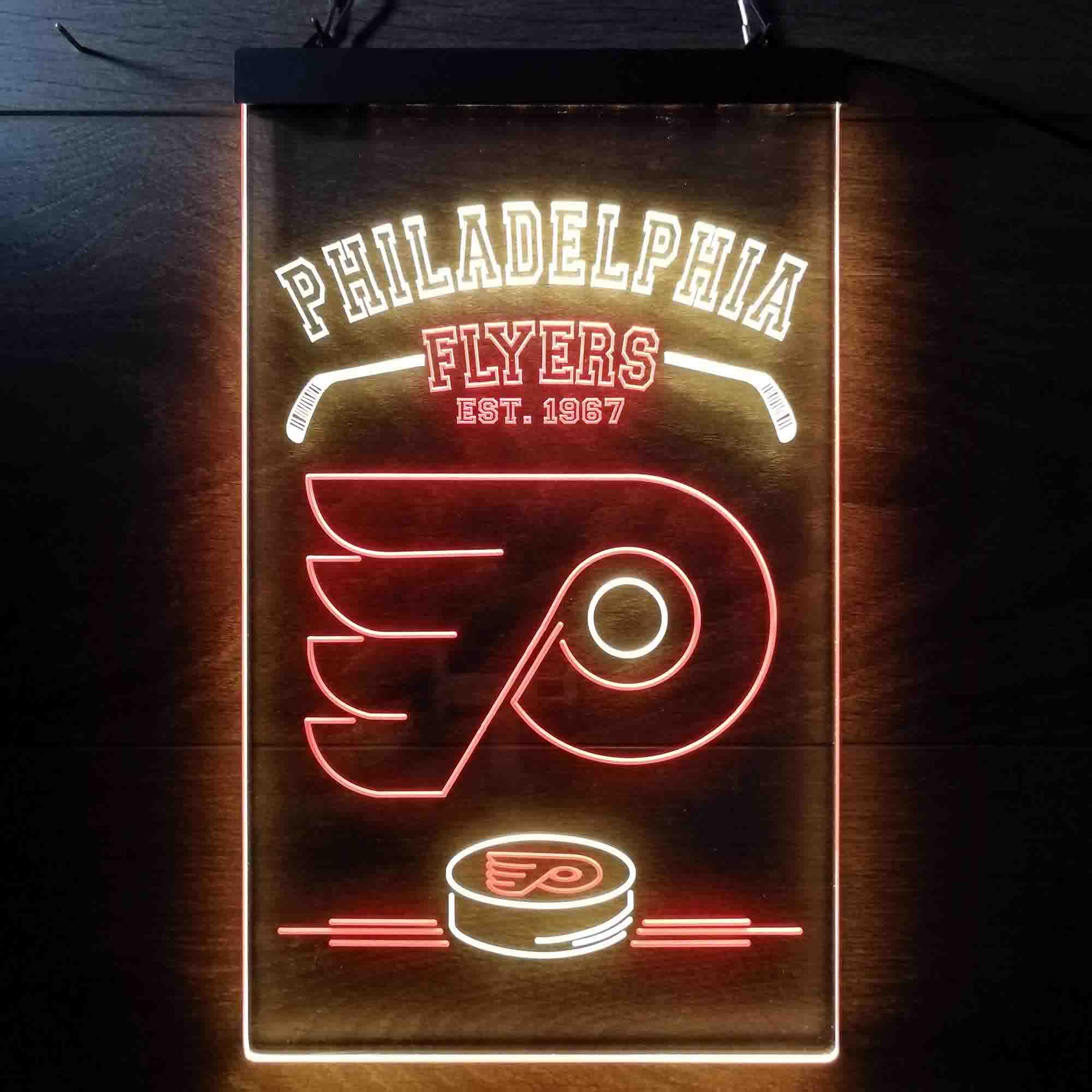Personalized Custom Your Sport Team Flyers Est. 1967 Dual Color LED Neon Sign ProLedSign
