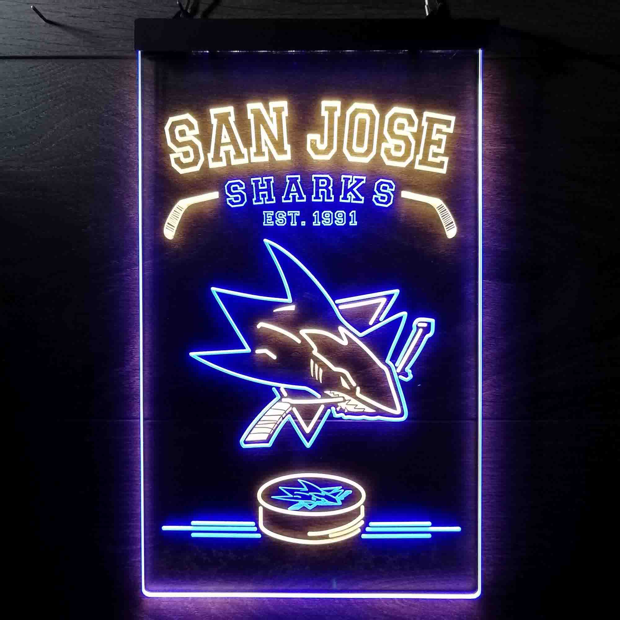 Custom San Jose Sharks 1991 NHL Neon-Like LED Sign Father's Day