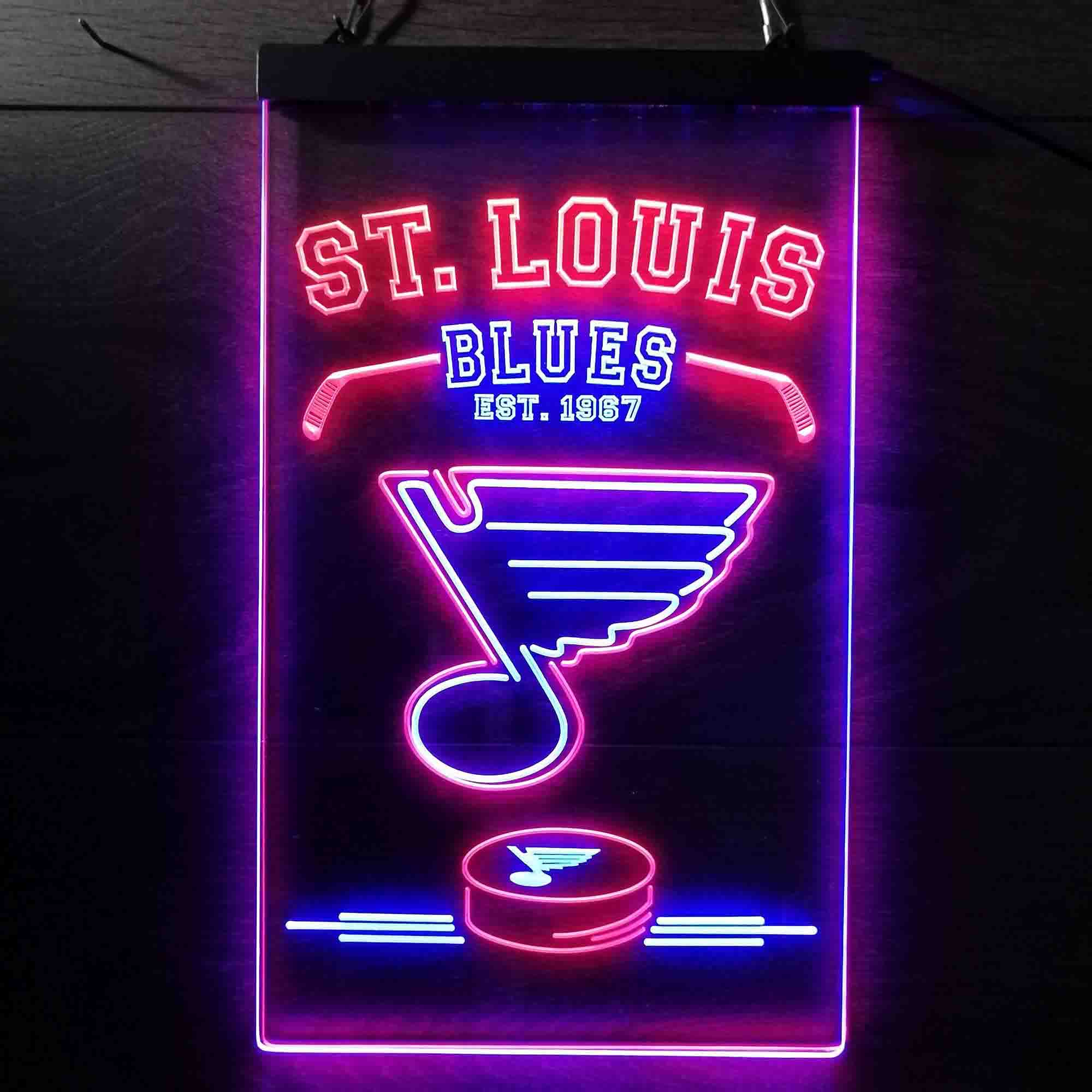 St Louis Blues 14 Neon Clock