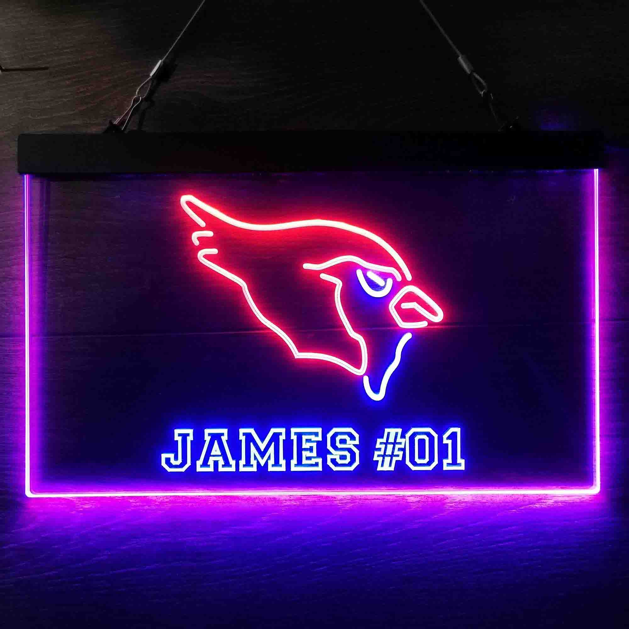 Personalized Arizona Cardinals Team Number Neon-Like LED Sign