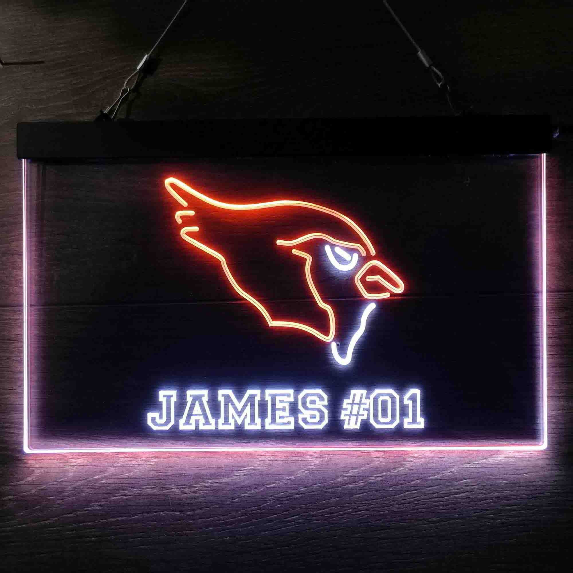 Personalized Arizona Cardinals Team Number Neon-Like LED Sign - ProLedSign