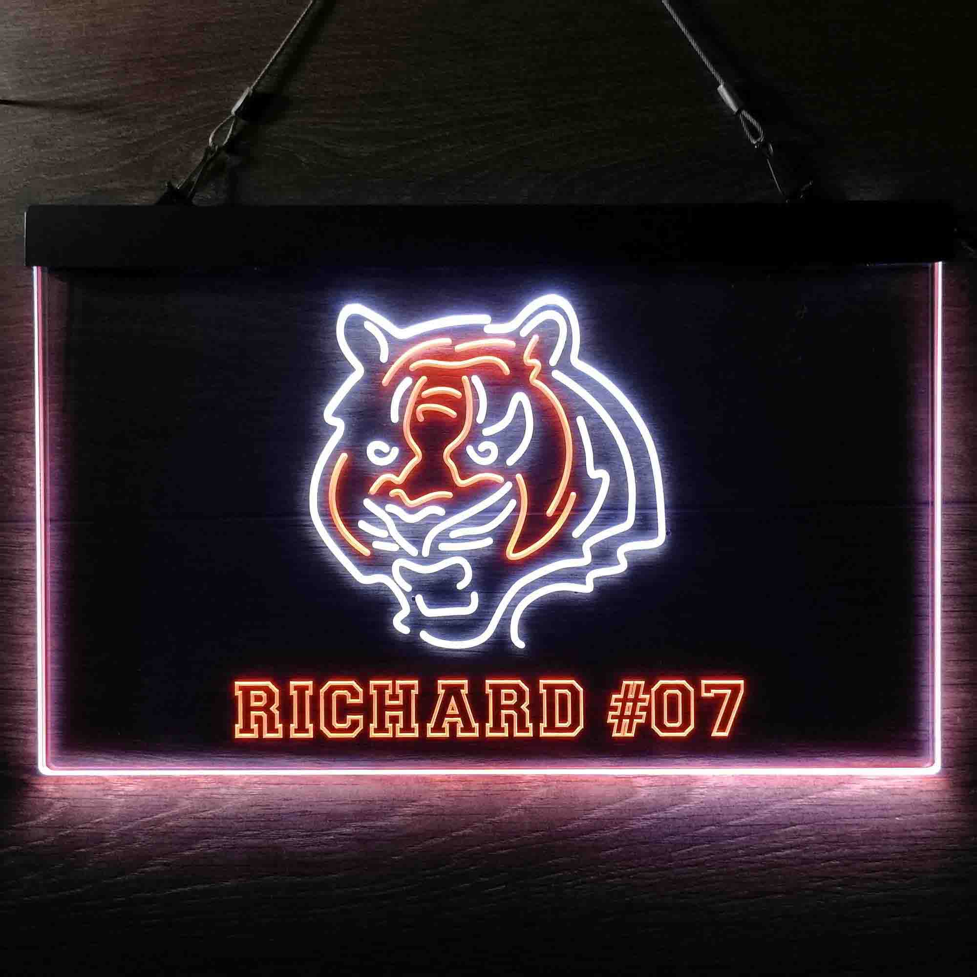 Personalized Cincinnati Bengals Team Number Neon-Like LED Sign - ProLedSign