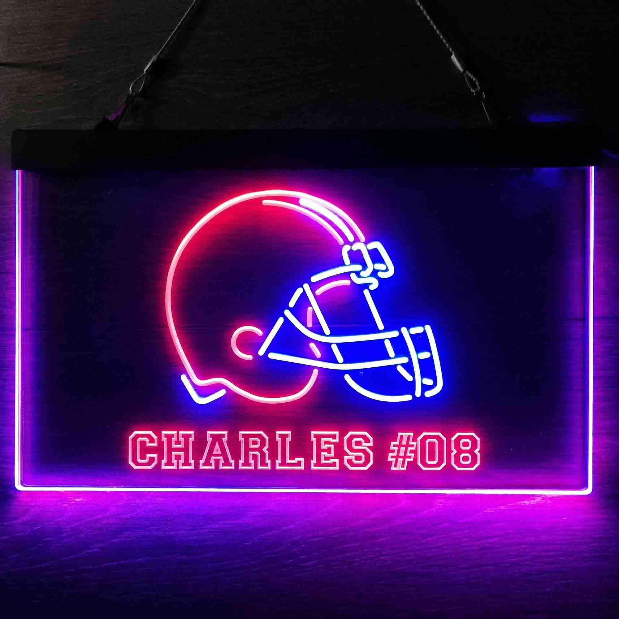 Personalized Cleveland Browns Team Number Neon-Like LED Sign - ProLedSign