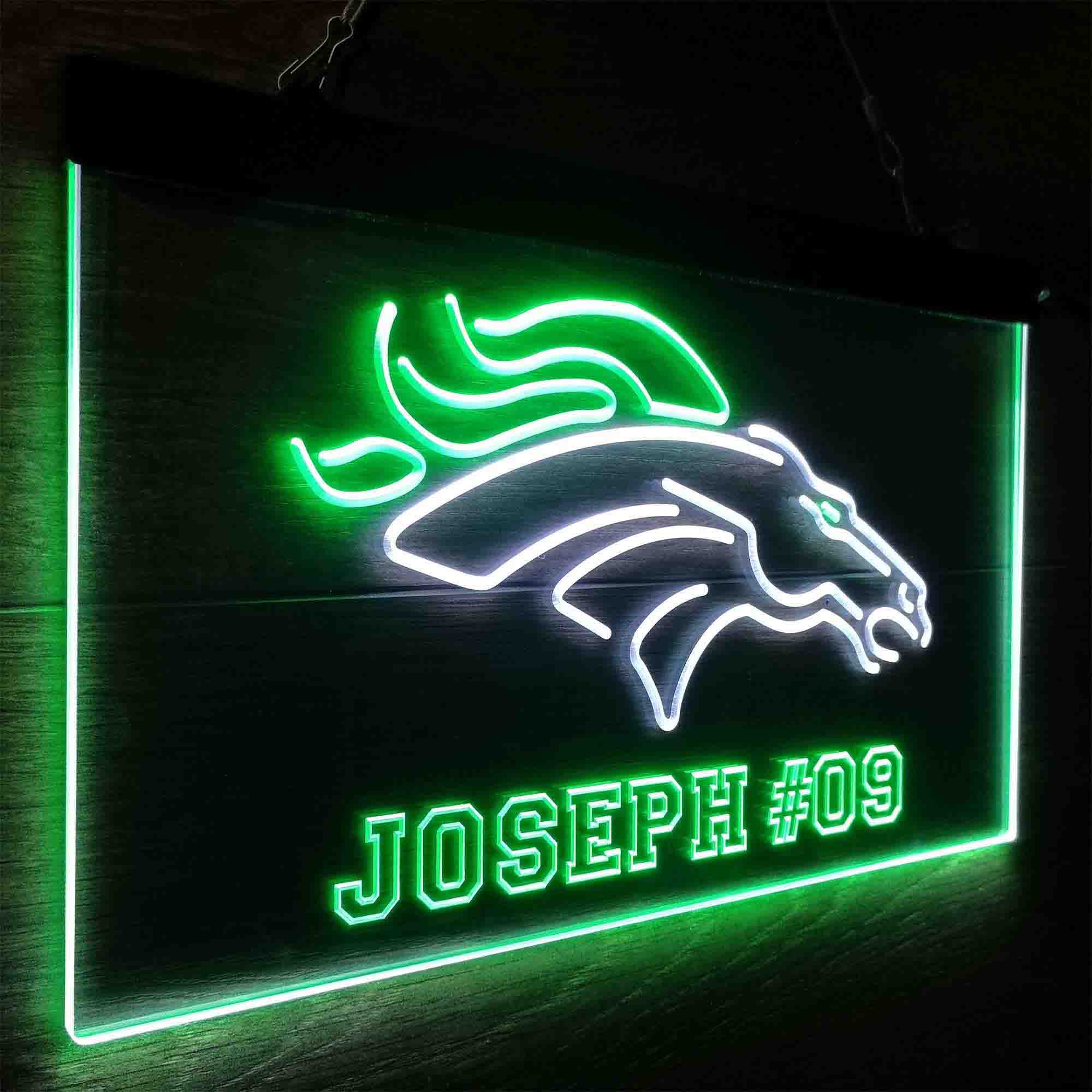 Personalized Denver Broncos Team Number Neon-Like LED Sign - ProLedSign
