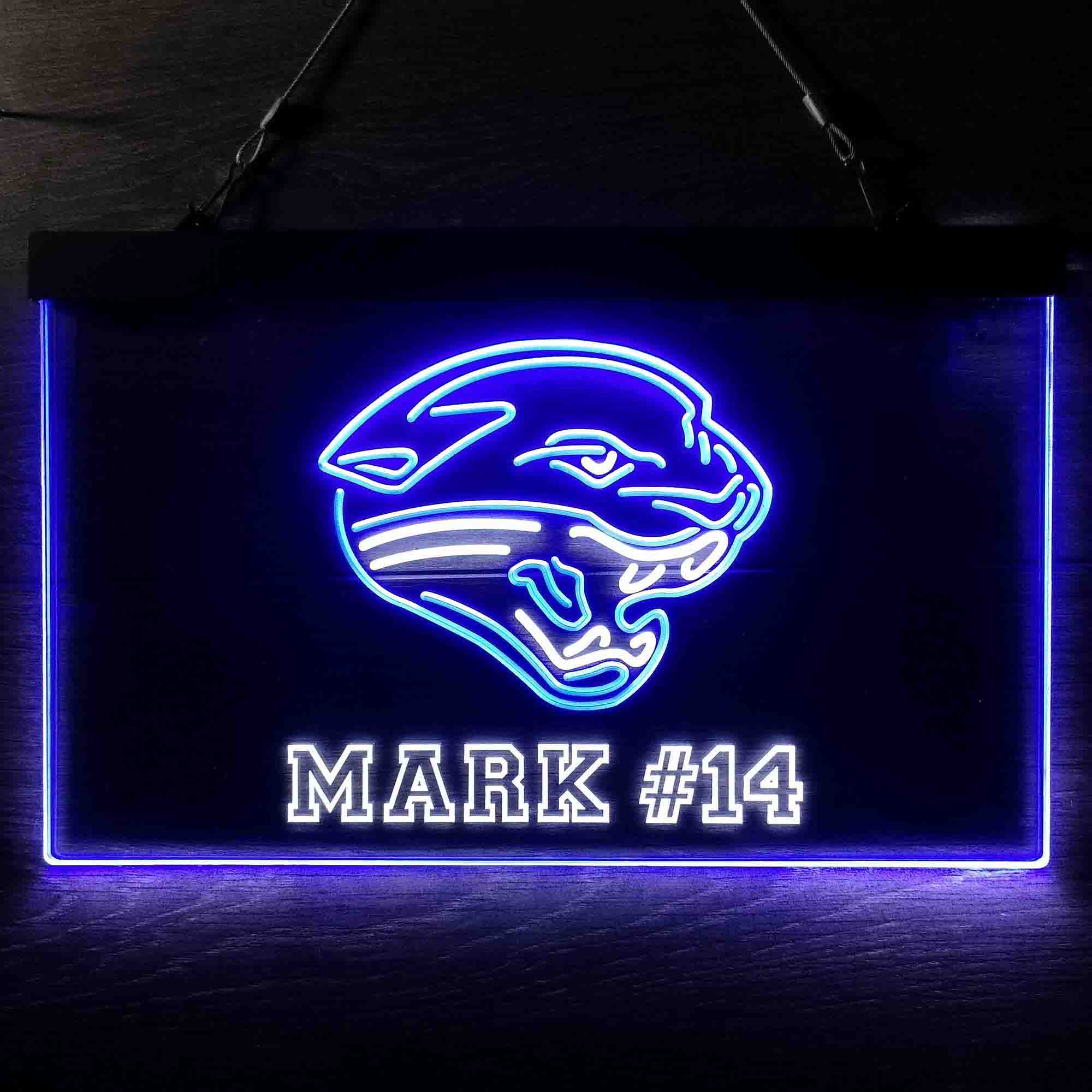 Personalized Jacksonville Jaguars Team Number Neon-Like LED Sign